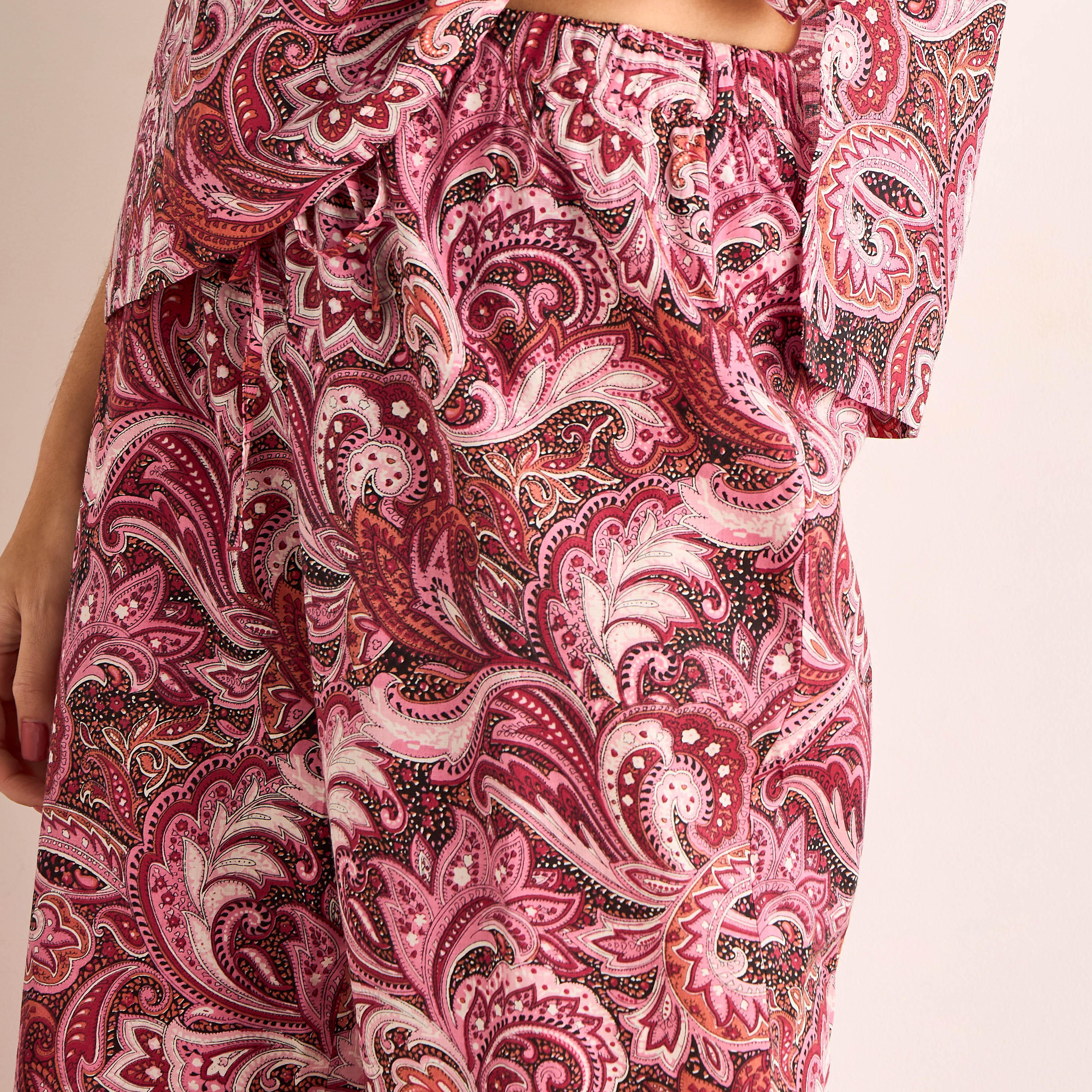 طقم بلوزة وبنطلون بيجاما قطن-women-clothing-nightwear-pyjamas-longsets-image-2