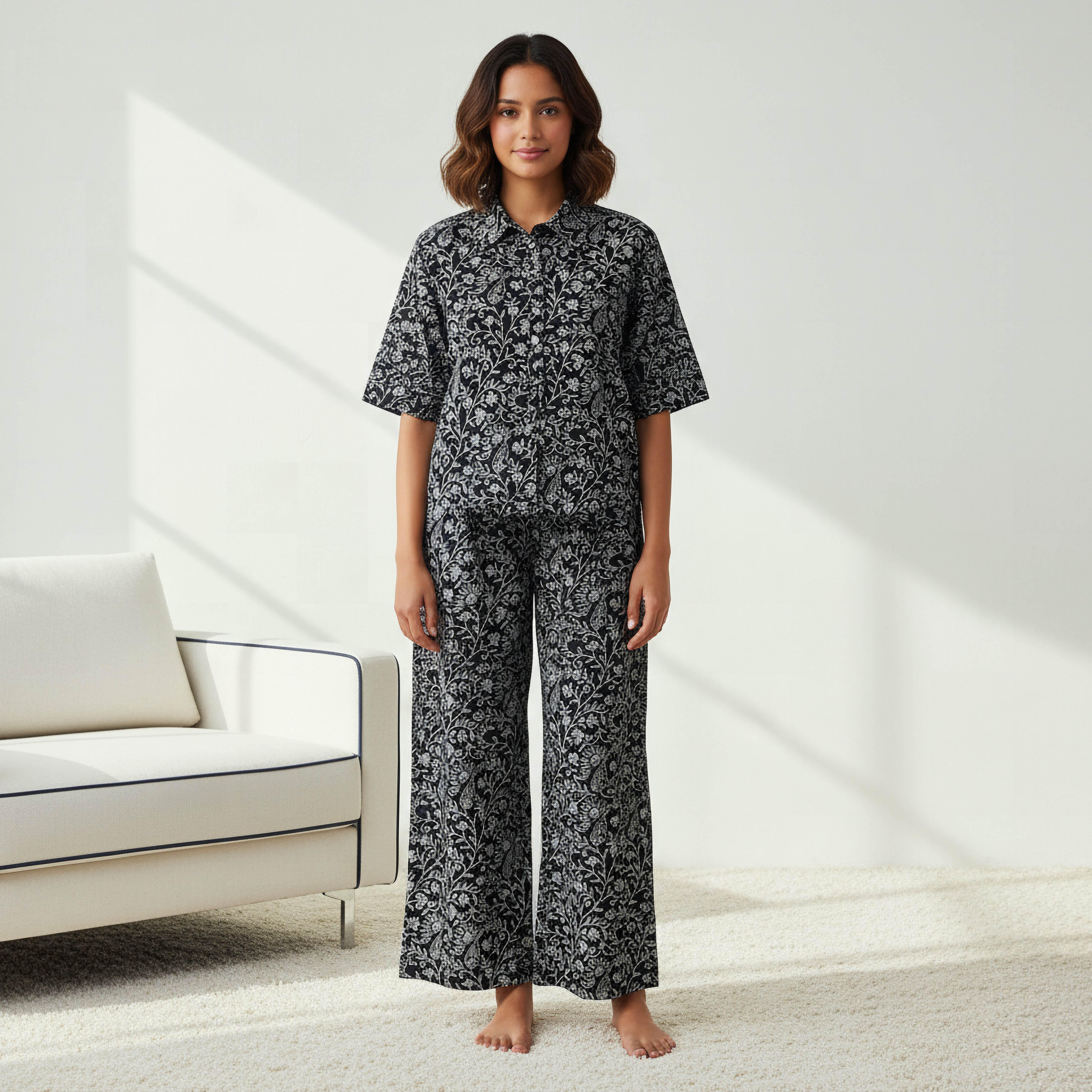 Pyjama Set Top & Pants Cotton-women-clothing-nightwear-pyjamas-longsets-image-1