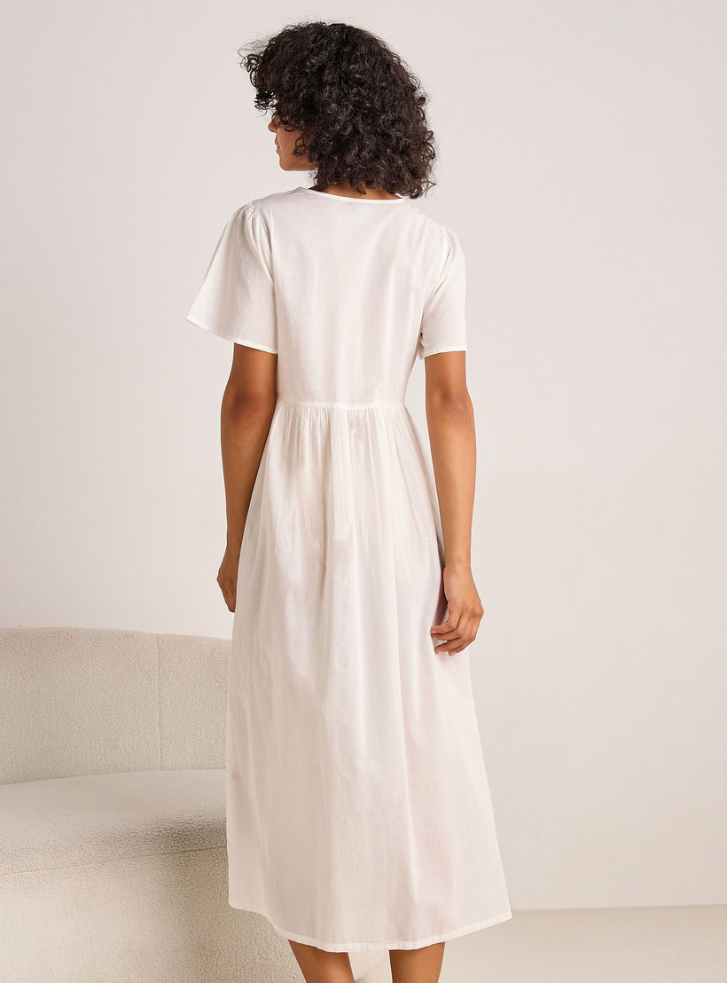 Night Dress Short Sleeves with Floral Embroidery Cotton-PROMO_SP_AE_2FOR149_110625-image-4