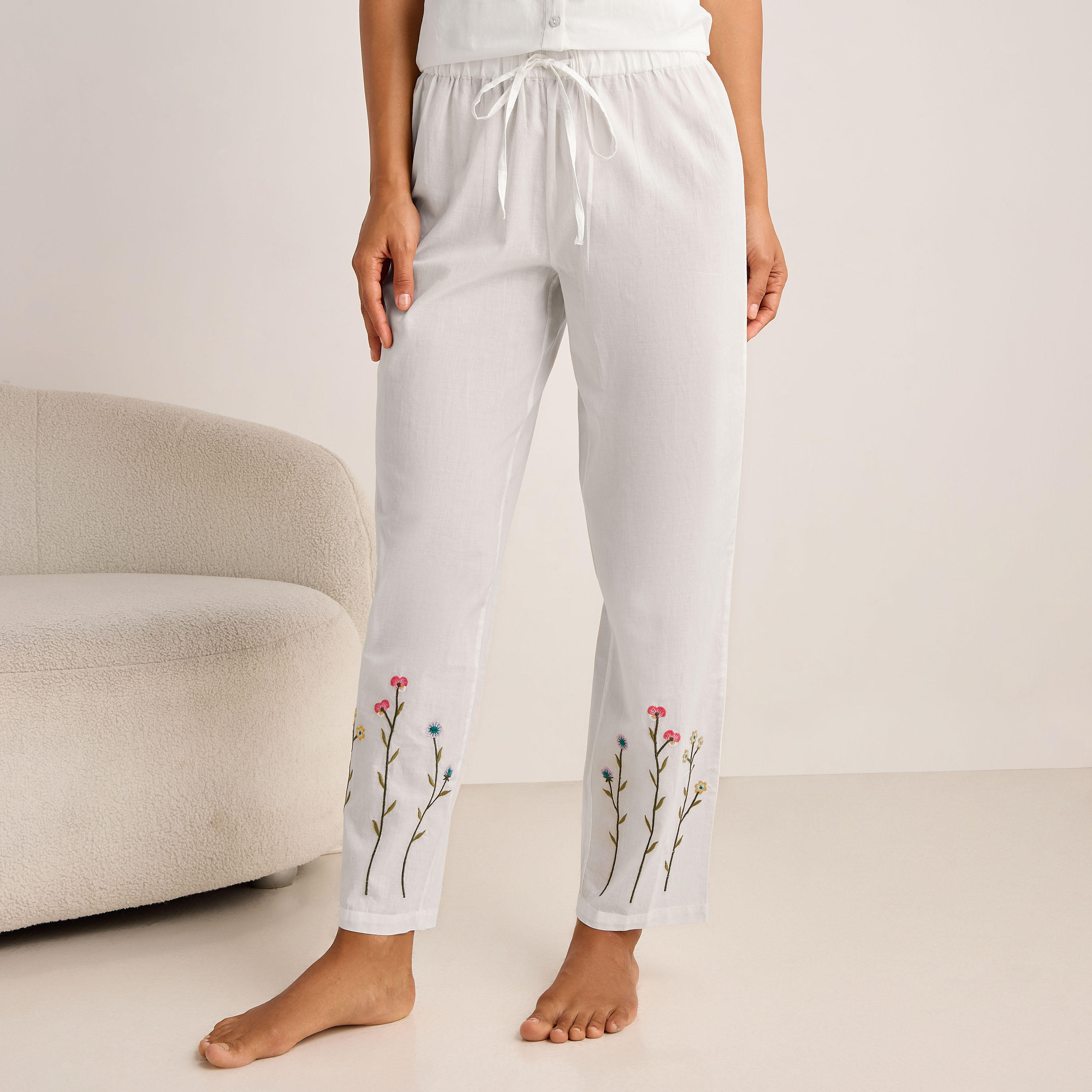 Pyjama Set Button-Down Top and Pants Cotton-women-clothing-nightwear-pyjamas-longsets-image-3