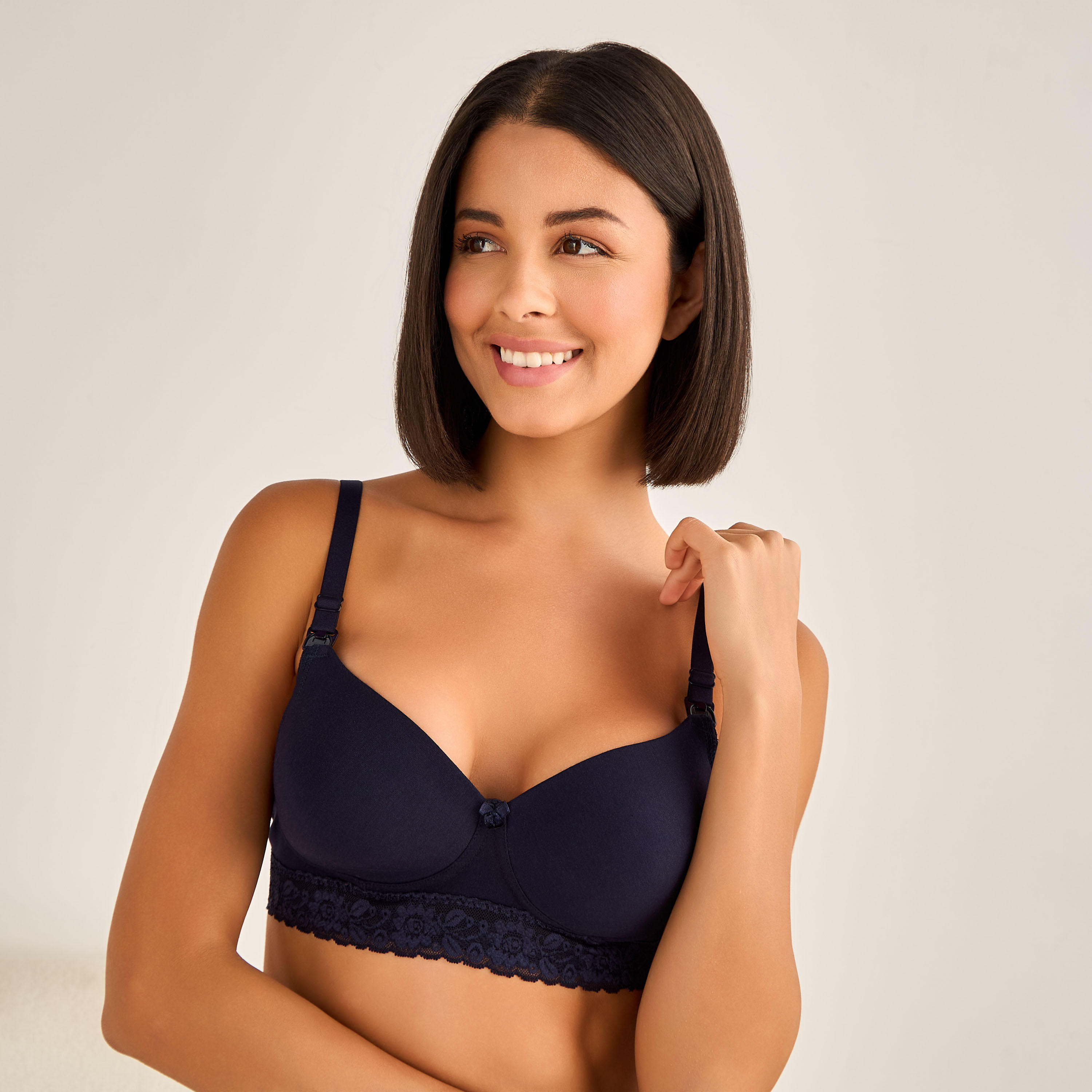 Padded Lace Trim Maternity Bra-women-clothing-lingerie-bras-image-1