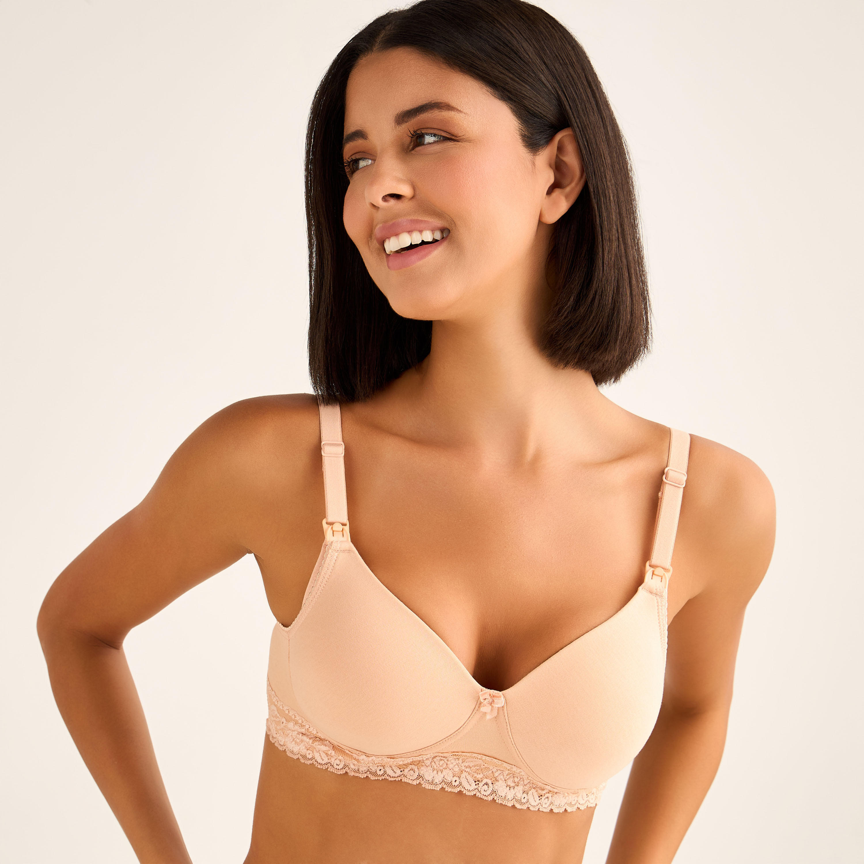 Padded Lace Trim Maternity Bra-women-clothing-lingerie-bras-image-1
