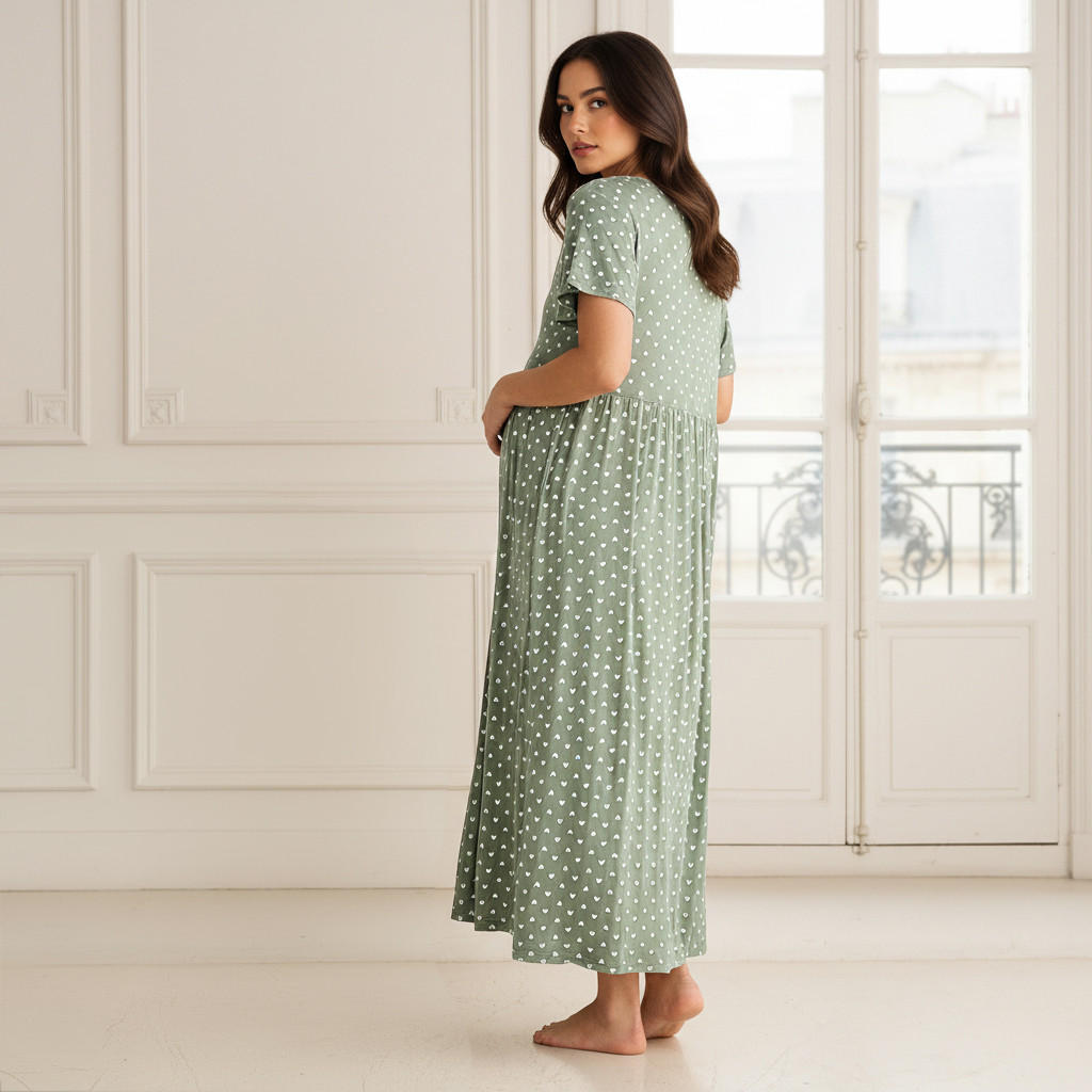 Maxi Maternity Night Dress Short Sleeves with Heart Print-PROMO_SP_KW_BUNDLE_2FOR13_180925-image-2