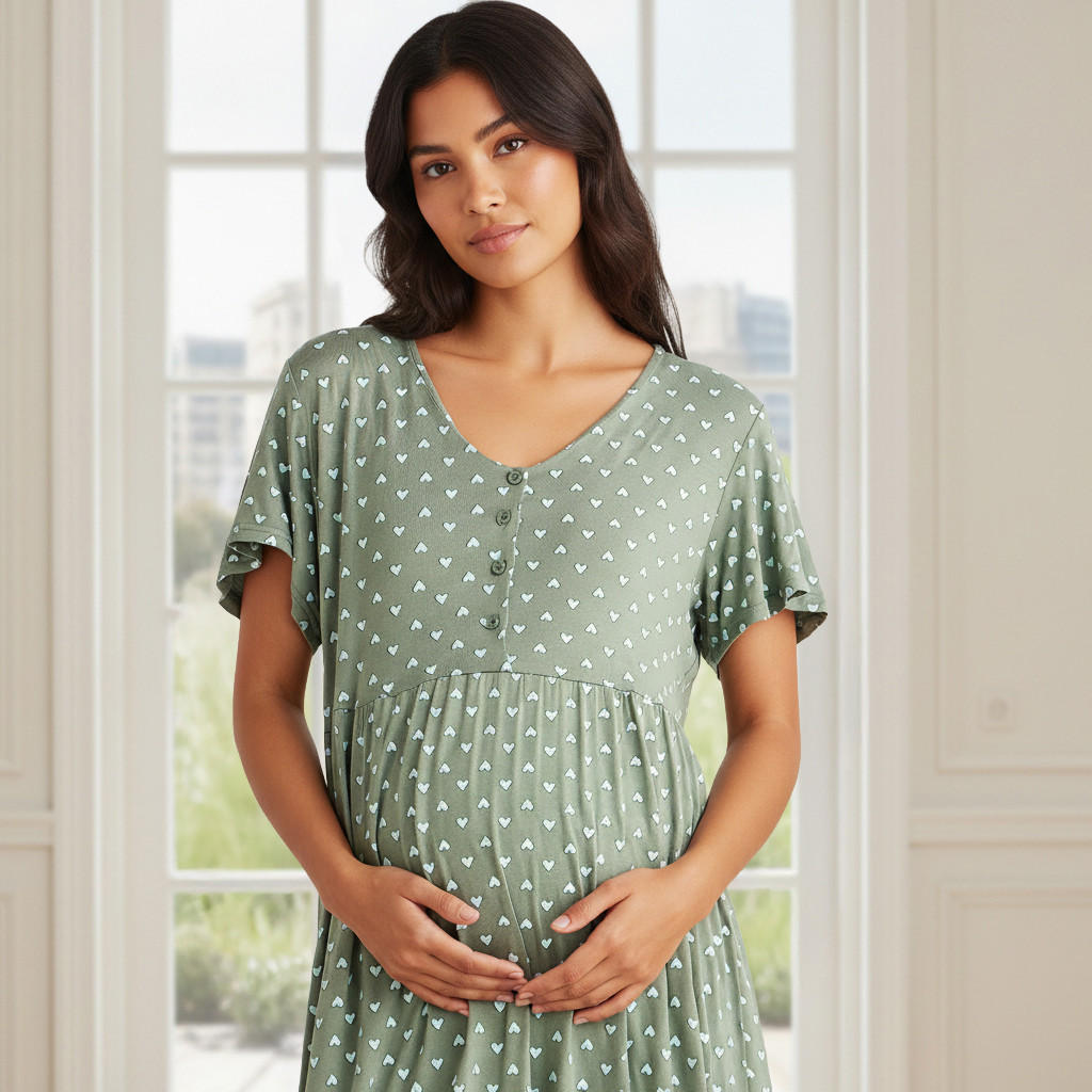 Maxi Maternity Night Dress Short Sleeves with Heart Print-PROMO_SP_KW_BUNDLE_2FOR13_180925-image-3