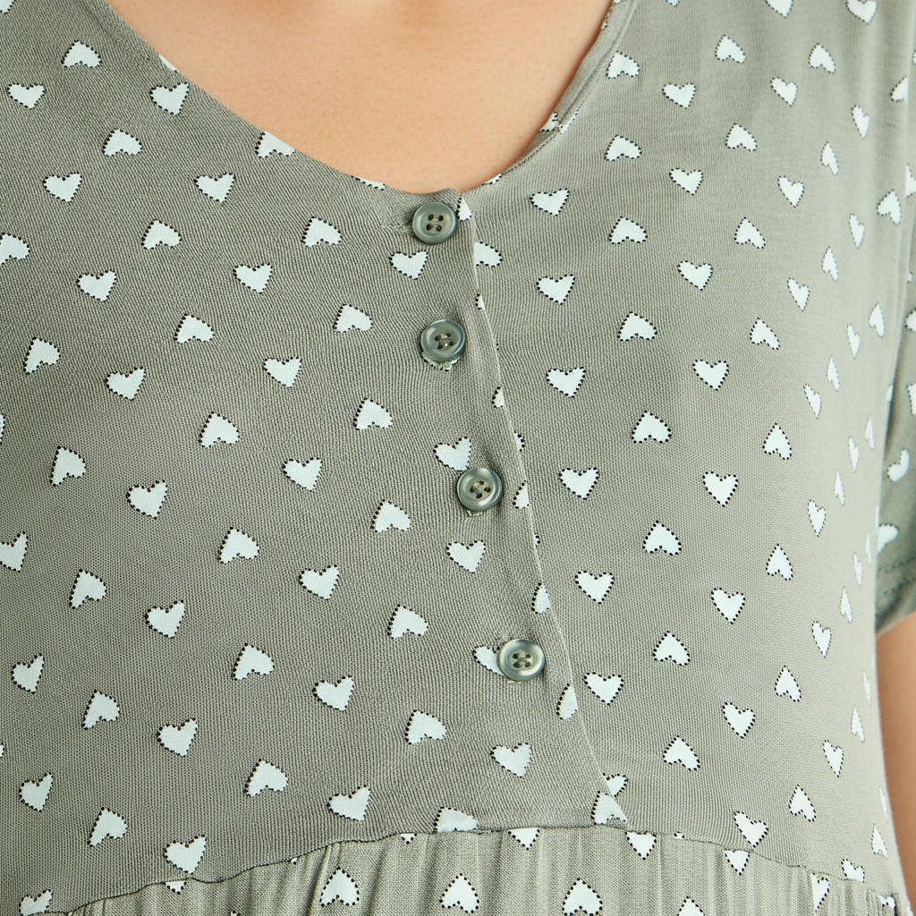 Maxi Maternity Night Dress Short Sleeves with Heart Print-PROMO_SP_KW_BUNDLE_2FOR13_180925-image-4