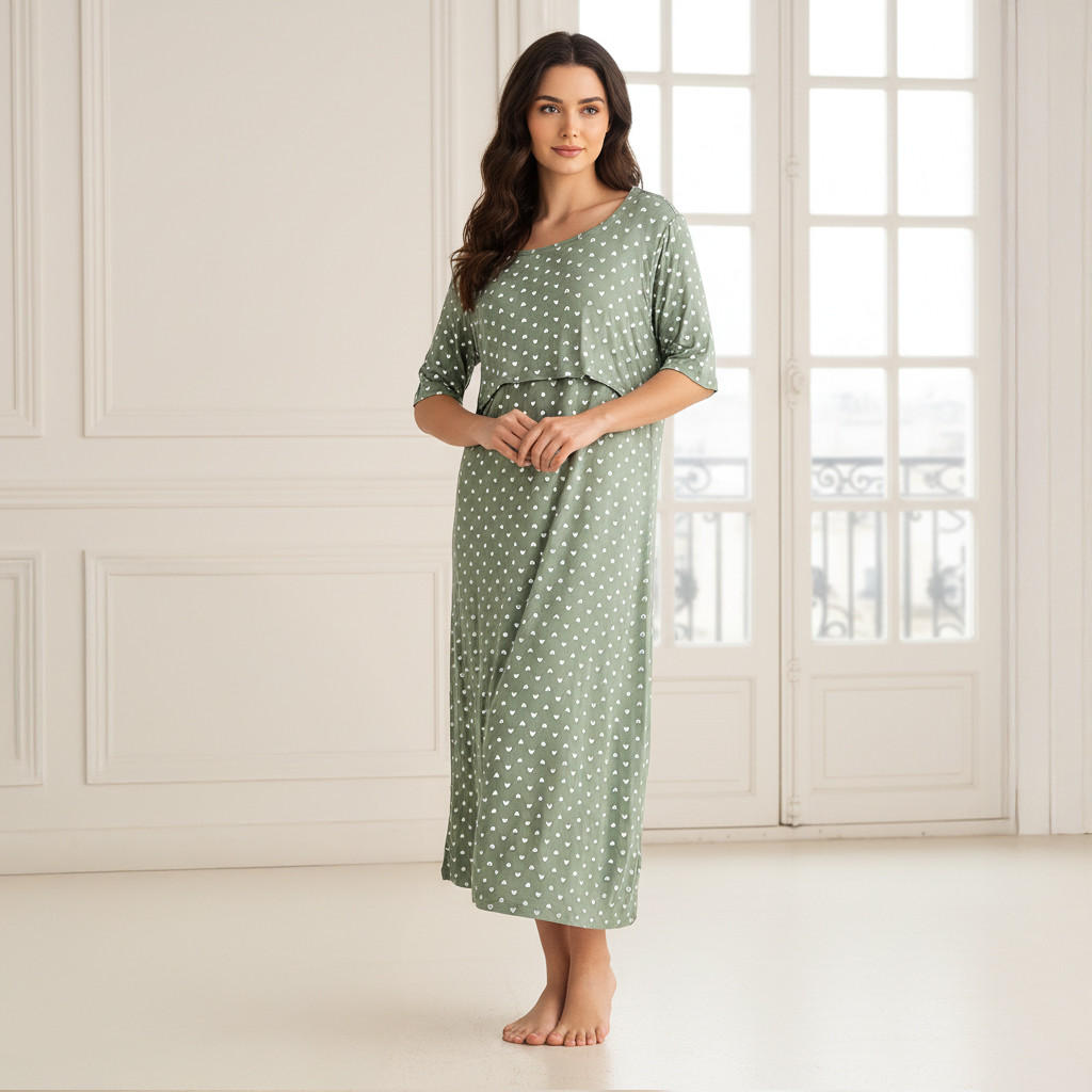 Maternity Night Dress with Print-women-clothing-nightwear-nighties-image-1