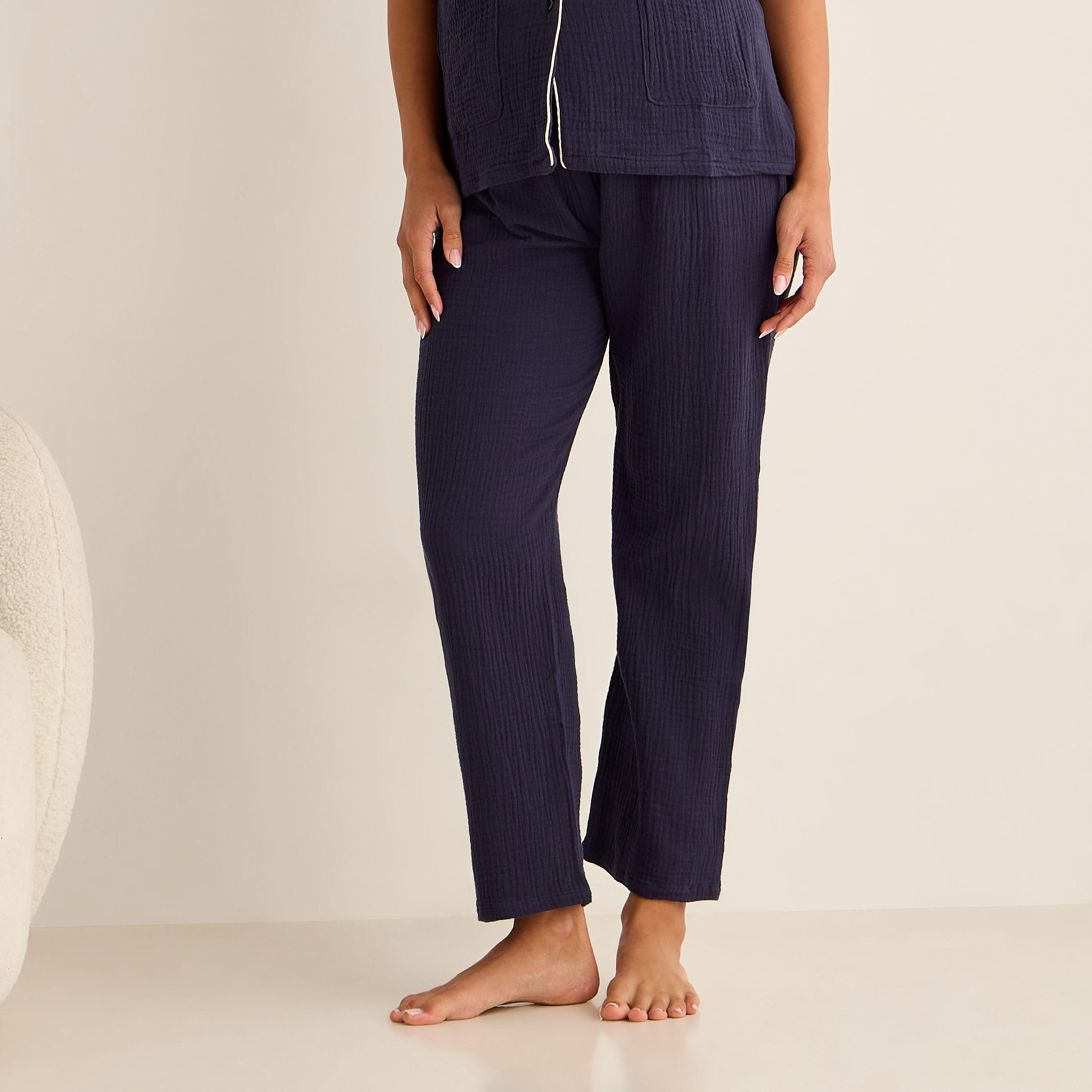 طقم قميص وبنطلون بيجاما قطن للحوامل-women-clothing-nightwear-pyjamas-longsets-image-4