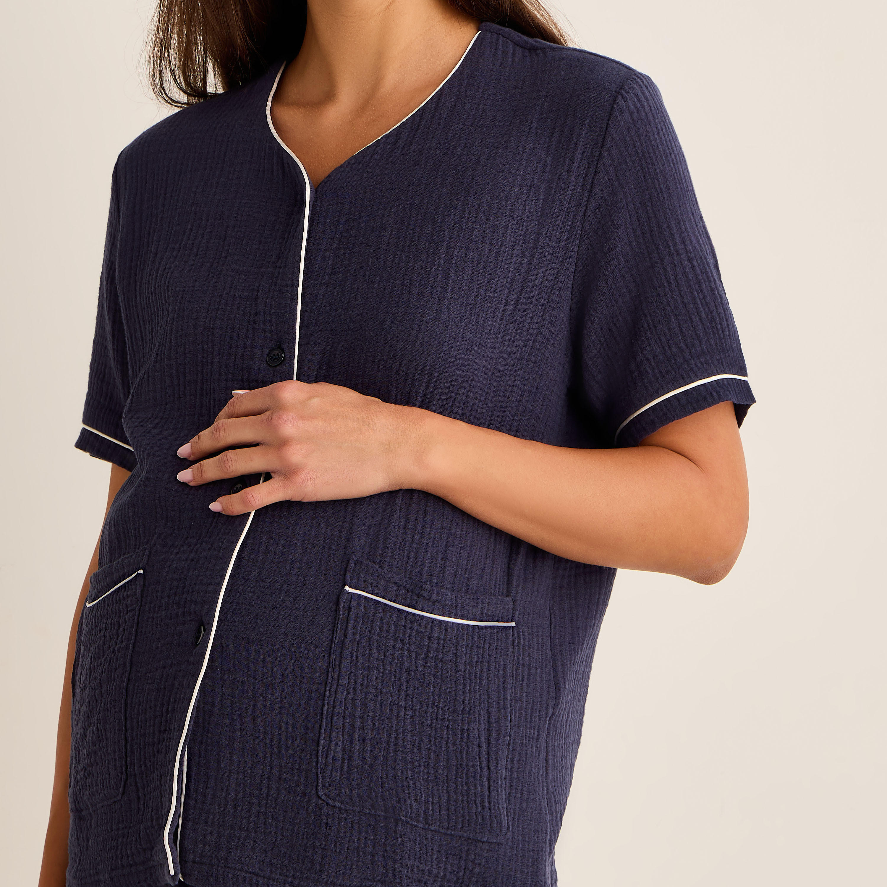 طقم قميص وبنطلون بيجاما قطن للحوامل-women-clothing-nightwear-pyjamas-longsets-image-5