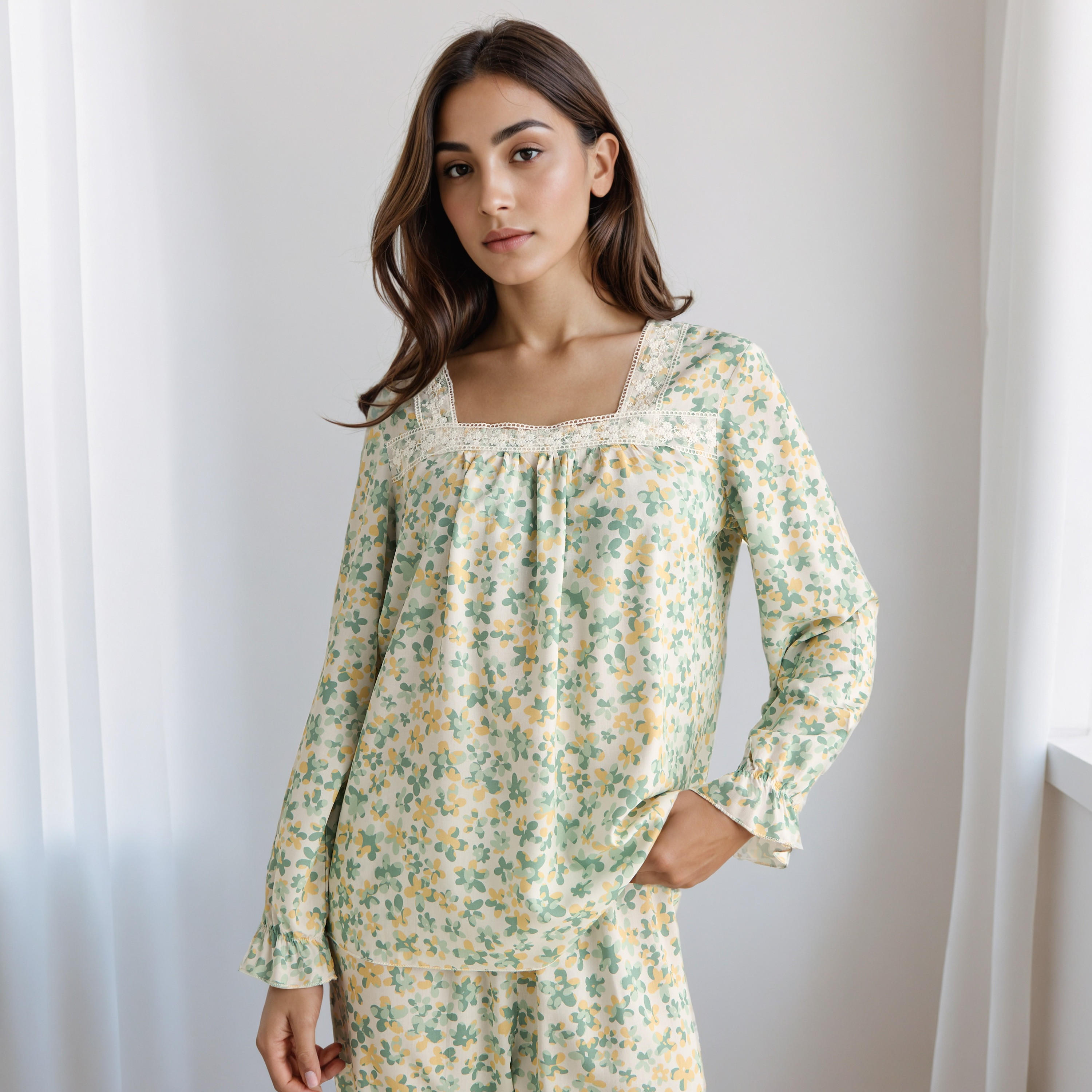 Pyjama Set Top & Trousers-women-clothing-nightwear-pyjamas-longsets-image-2