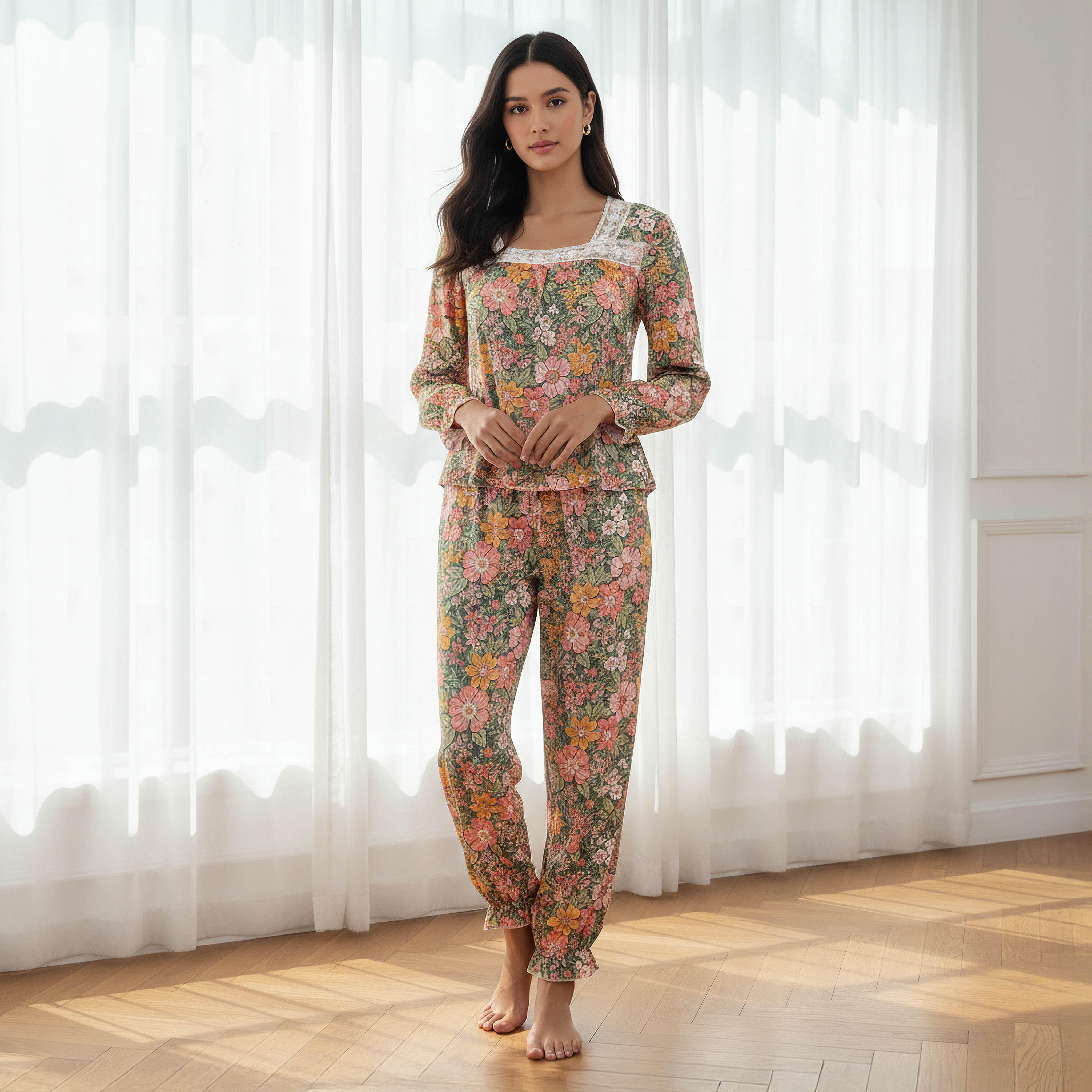 Pyjama Set Top & Trousers-women-clothing-nightwear-pyjamas-longsets-image-1