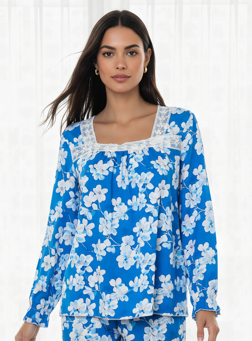 طقم بيجاما بلوزة وبنطلون-women-clothing-nightwear-pyjamas-longsets-image-2