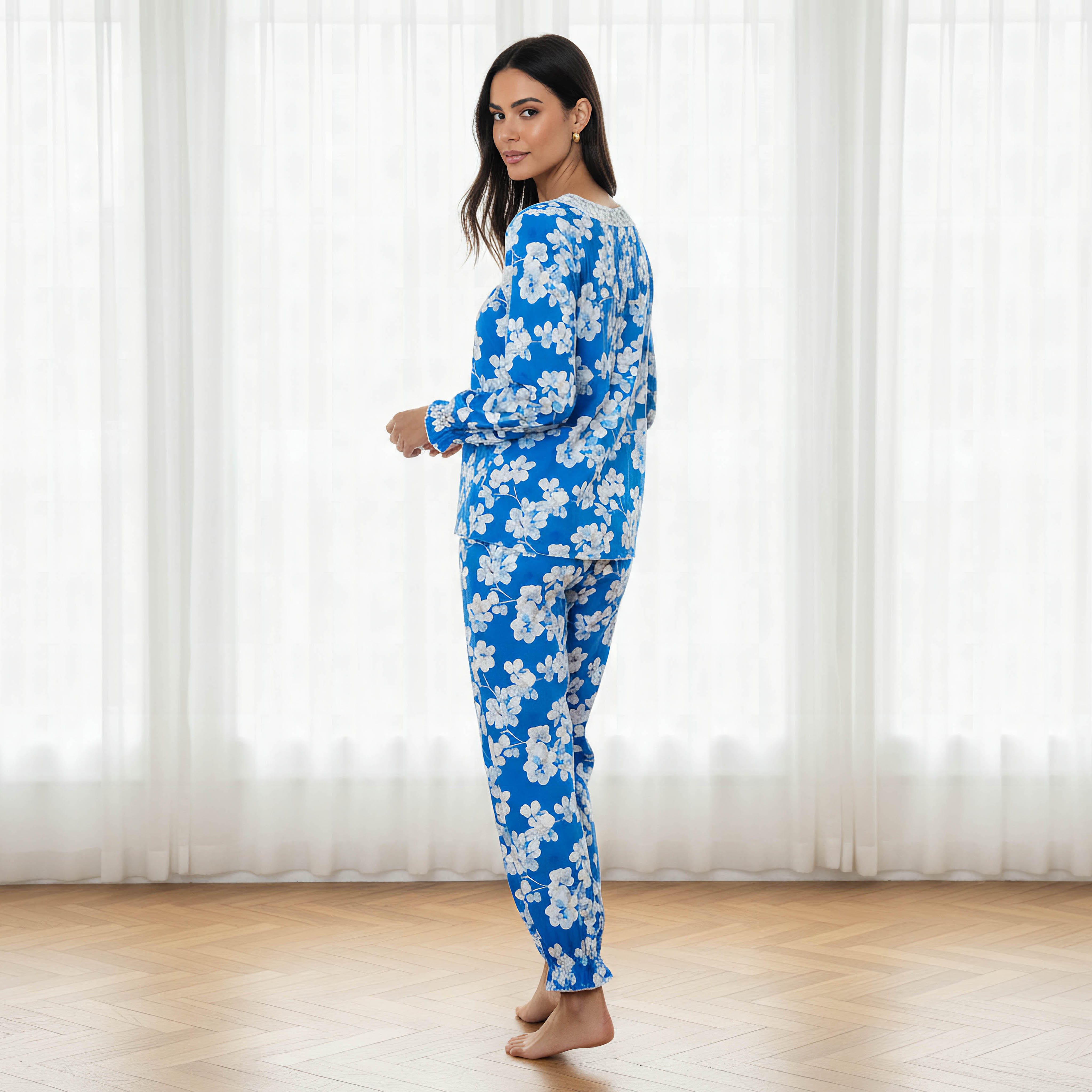 طقم بيجاما بلوزة وبنطلون-women-clothing-nightwear-pyjamas-longsets-image-3