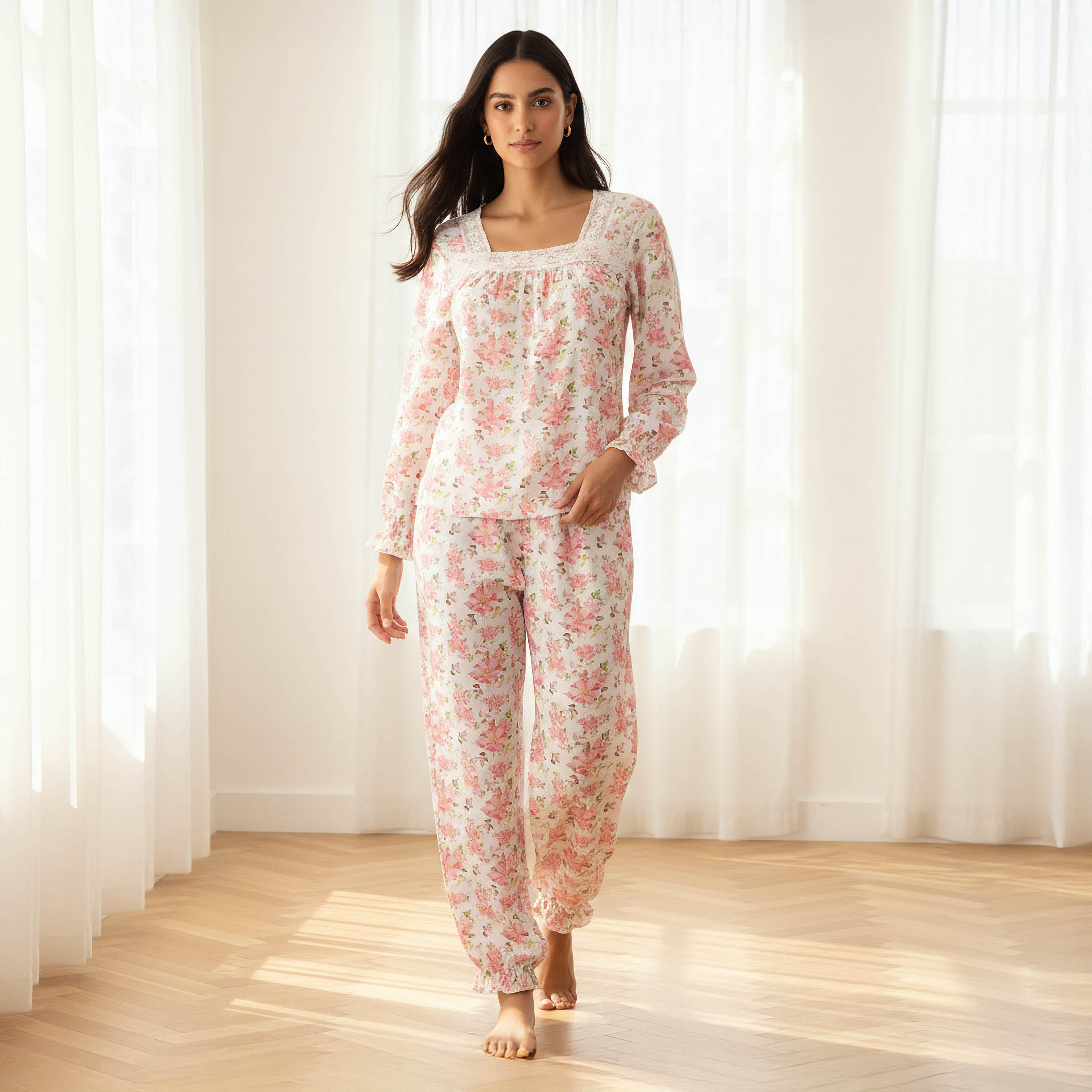 طقم بيجاما بلوزة وبنطلون-women-clothing-nightwear-pyjamas-longsets-image-6