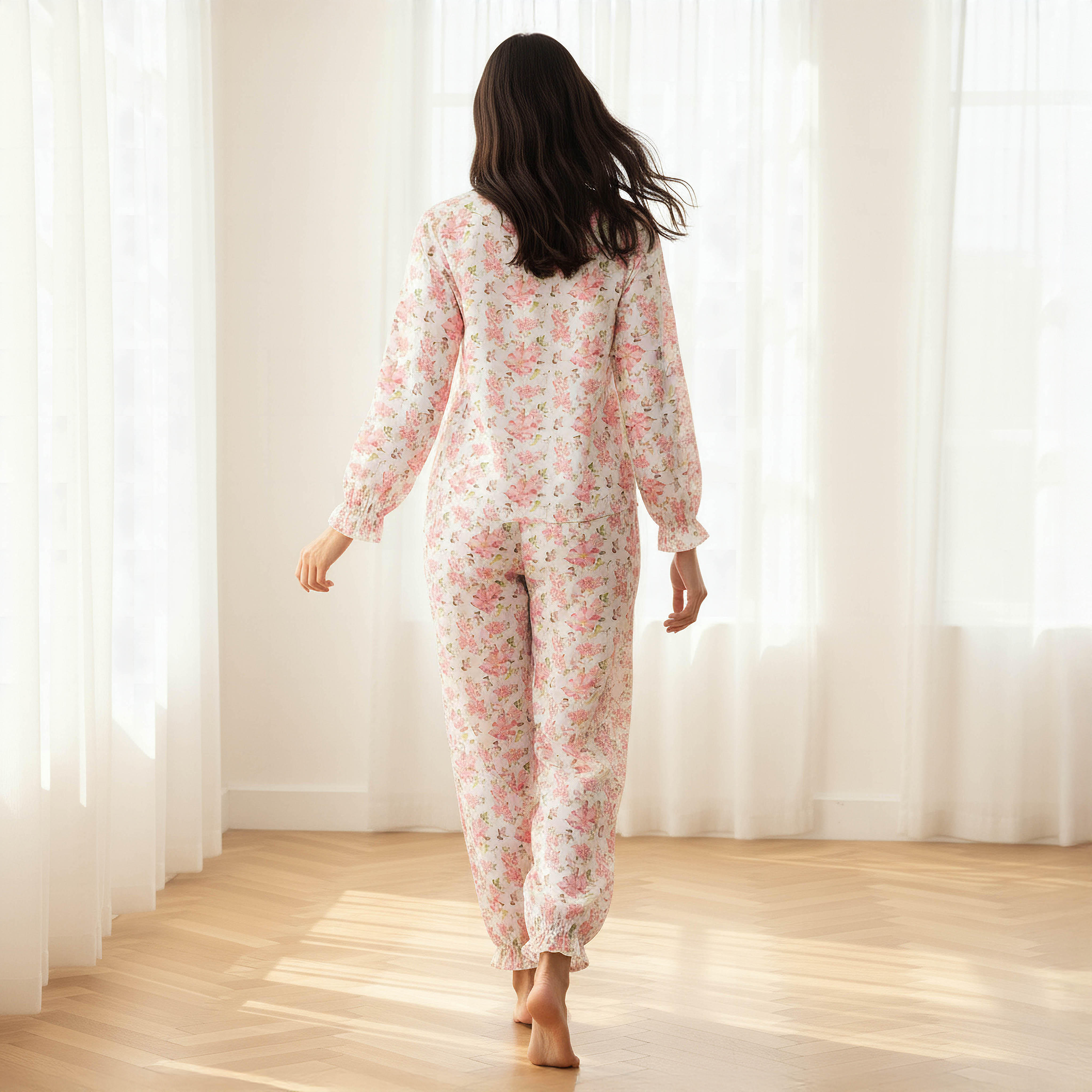 طقم بيجاما بلوزة وبنطلون-women-clothing-nightwear-pyjamas-longsets-image-4