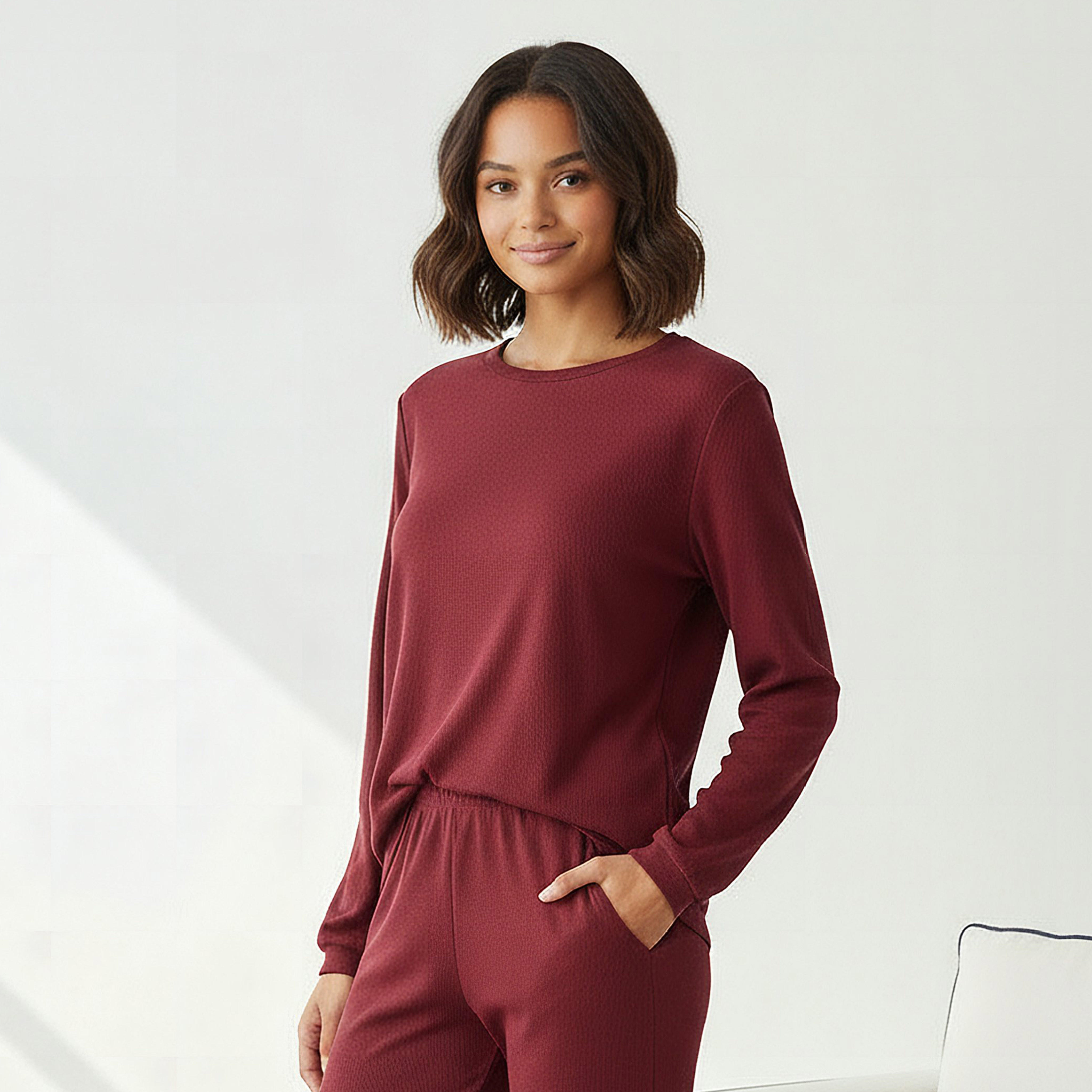 طقم بيجاما بلوزة وبنطلون-women-clothing-nightwear-pyjamas-longsets-image-2