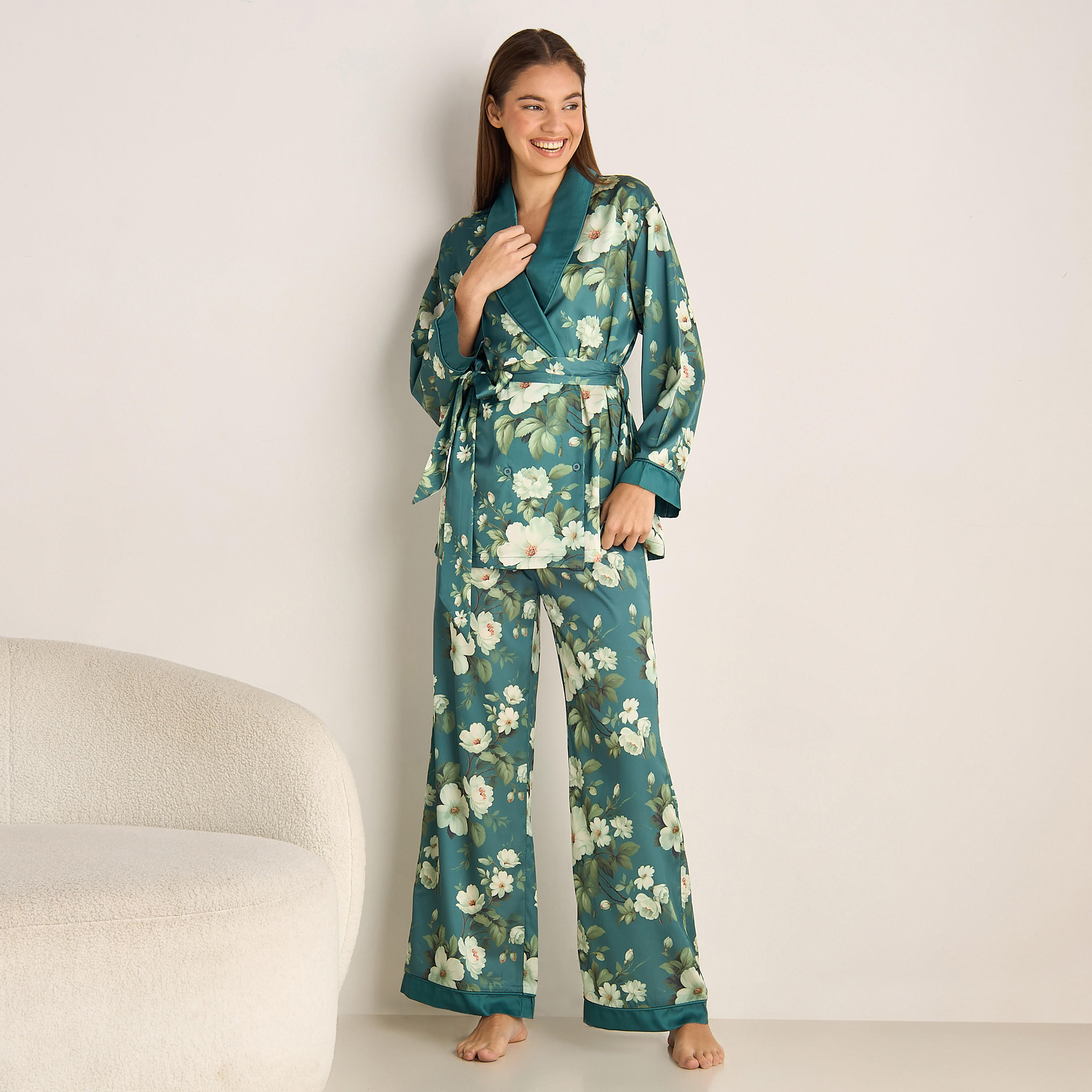 Floral Print Pyjama Set-women-clothing-nightwear-pyjamas-longsets-image-1