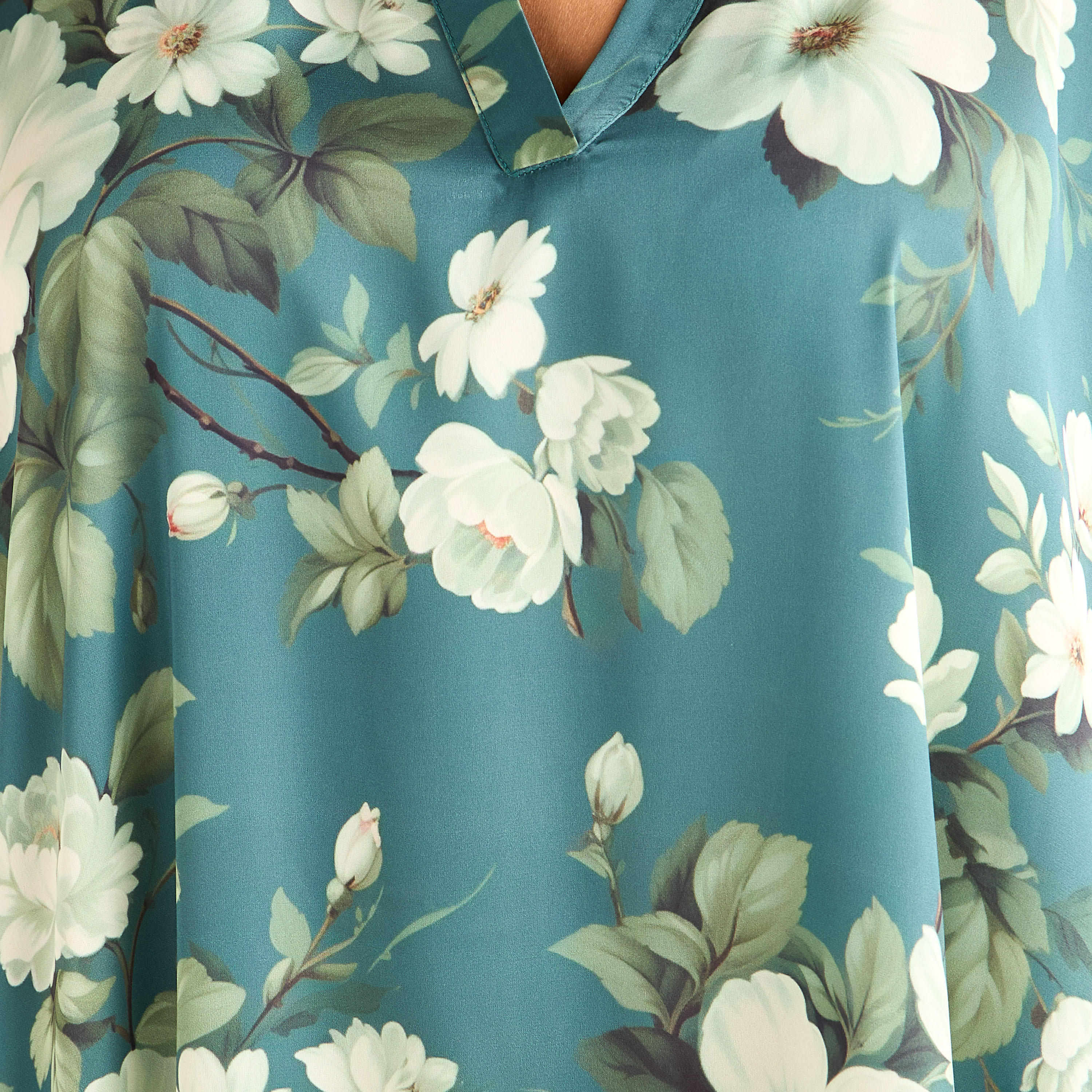 Night Gown 3/4 Sleeve Floral Print-women-clothing-nightwear-nighties-image-5