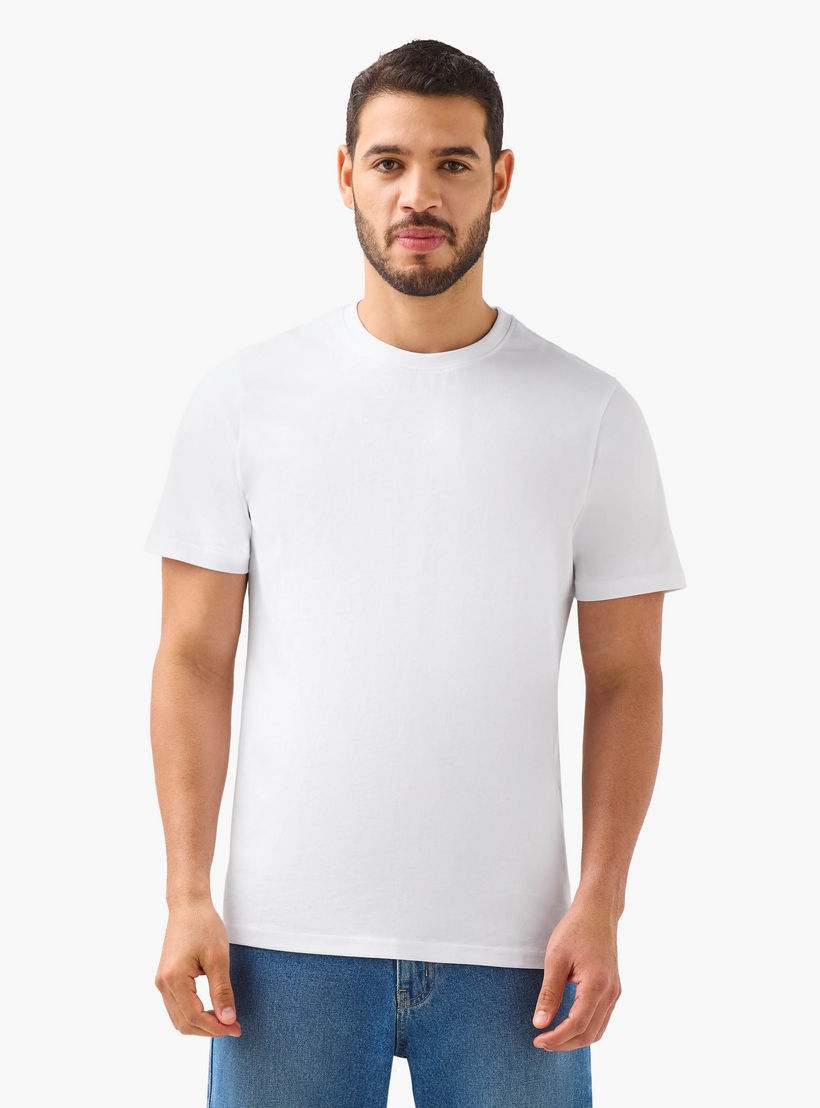 تيشيرتات بياقة ضيقة وأكمام قصيرة للرجال - طقم من قطعتين-men-clothing-tshirtsandpolos-tshirts-image-2
