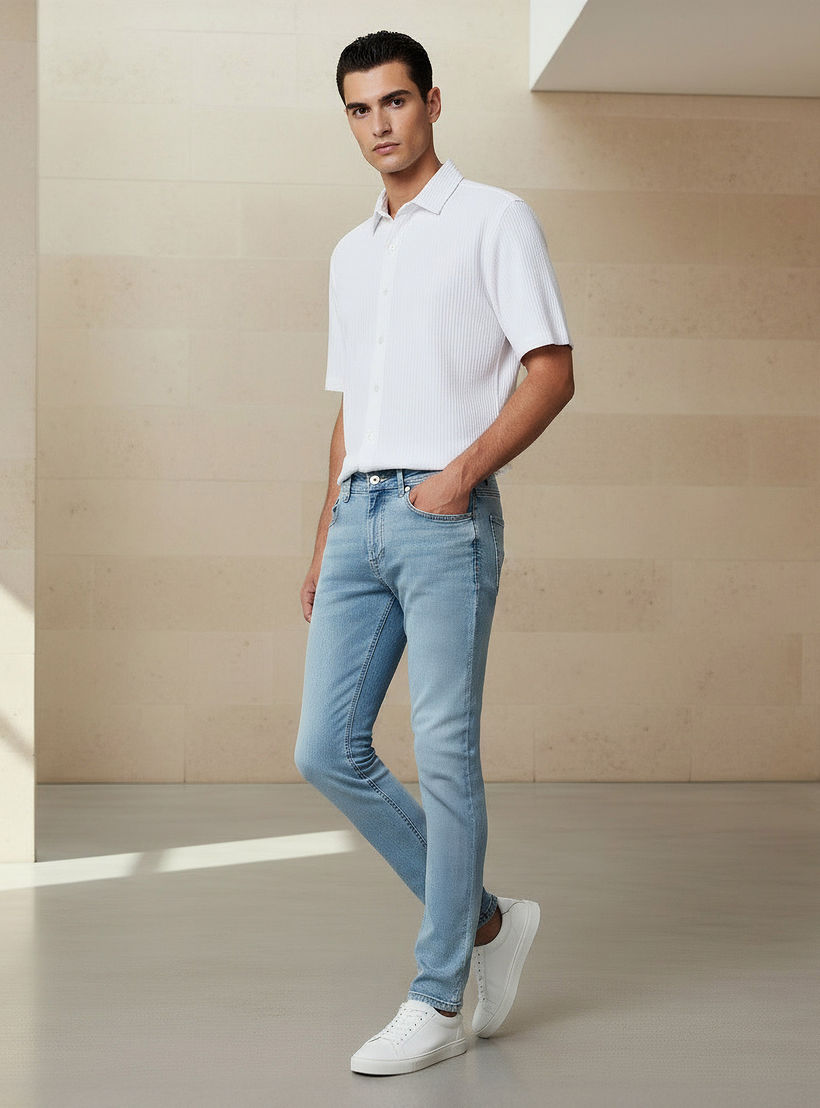 Men Skinny Fit Flexi Waist Pocket Jeans-men-clothing-bottoms-jeans-image-2