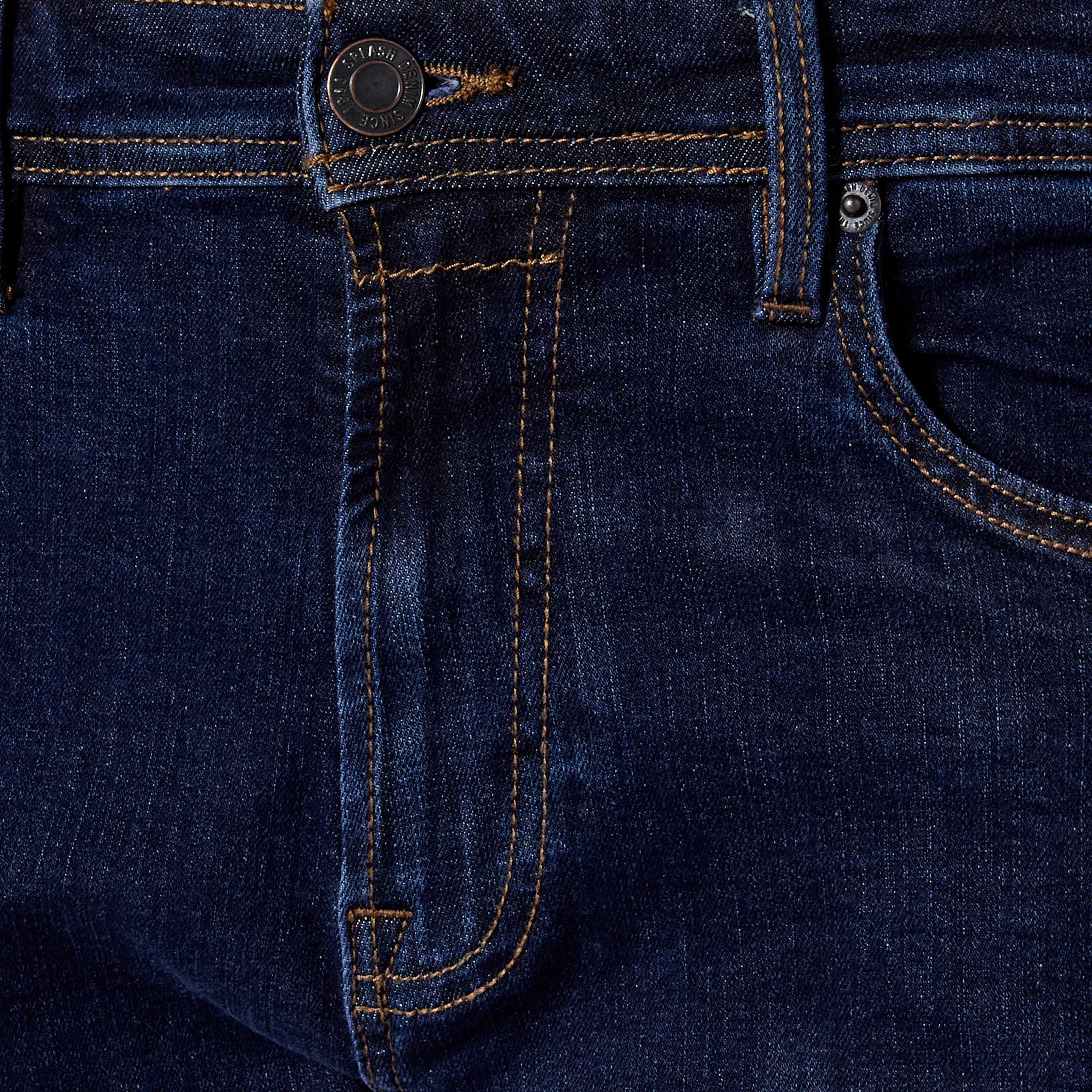 بنطلون جينز بقصة سكيني وخصر مرن وجيوب للرجال-men-clothing-bottoms-jeans-image-4