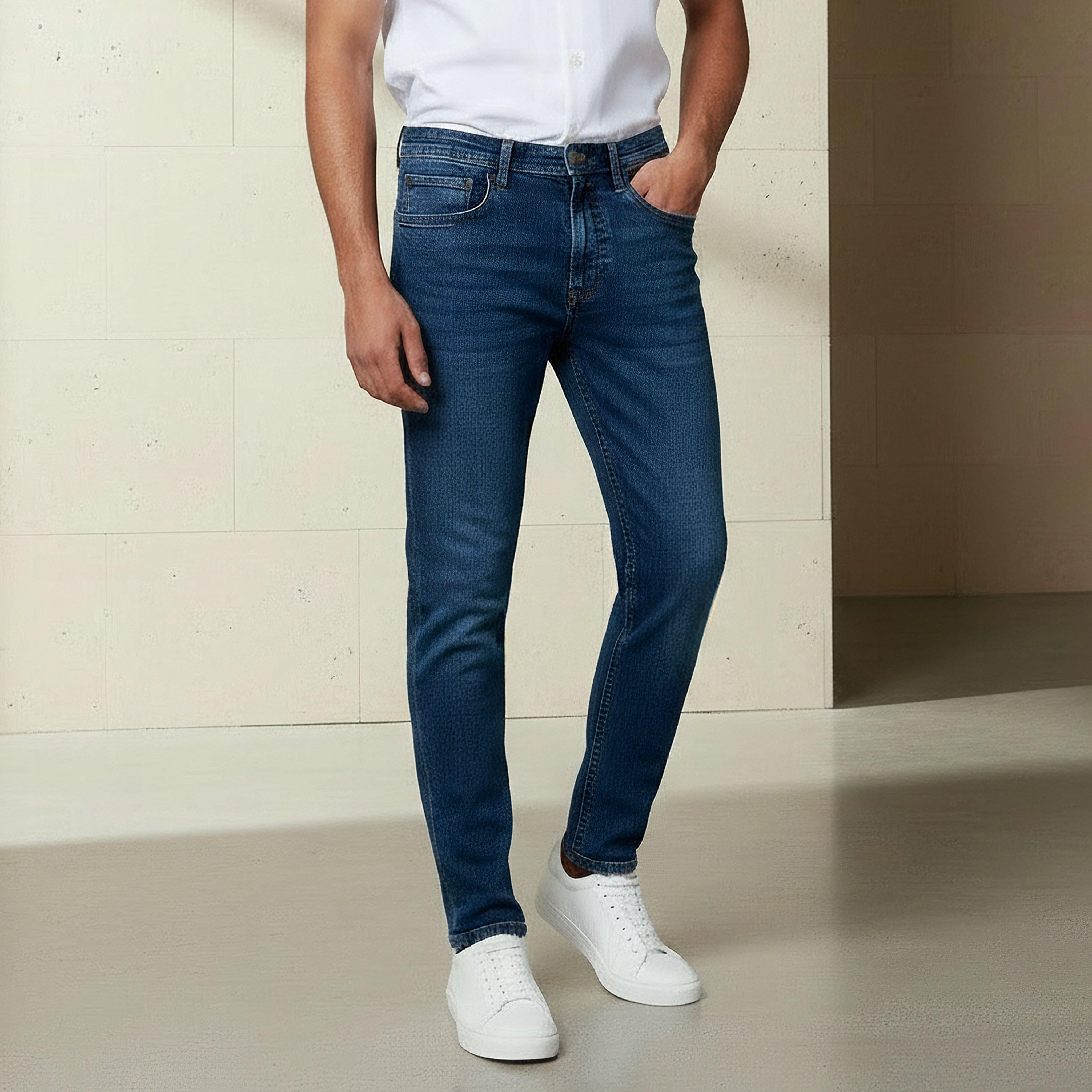 Men Skinny Fit Flexi Waist Pocket Jeans-men-clothing-bottoms-jeans-image-1