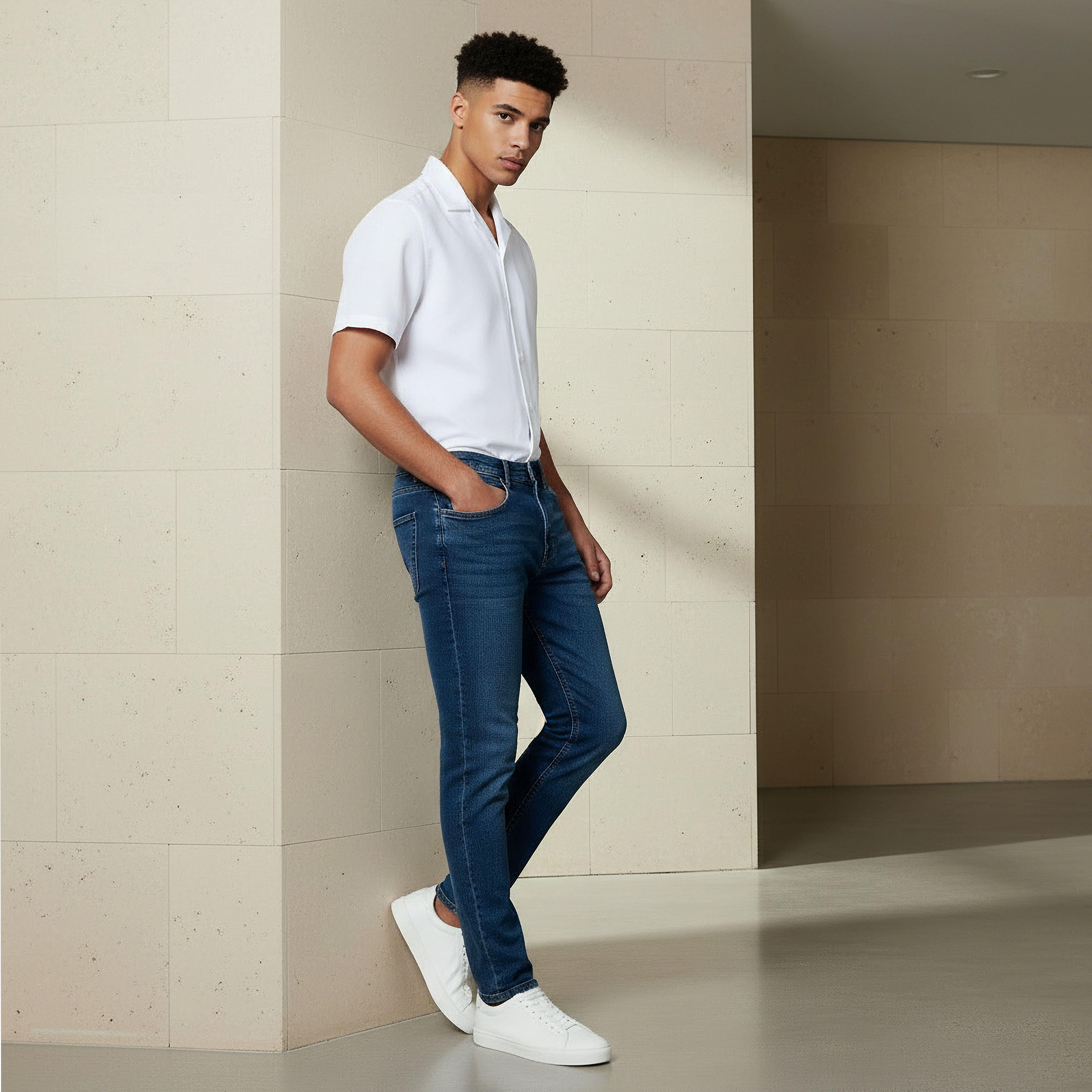 Men Skinny Fit Flexi Waist Pocket Jeans-men-clothing-bottoms-jeans-image-2