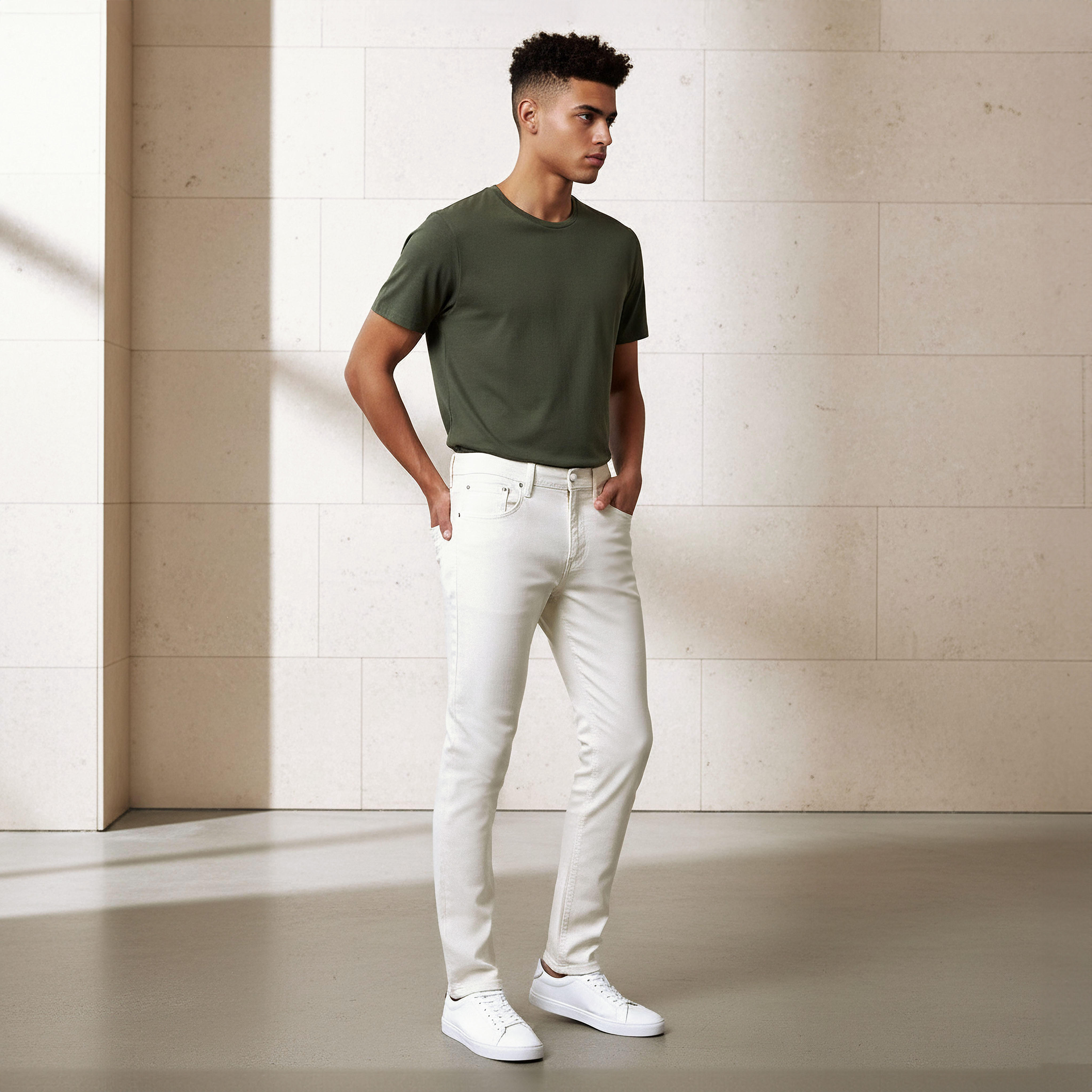 بنطلون جينز رجالي بقصة سكيني وجيوب وخصر مرن-men-clothing-bottoms-jeans-image-5