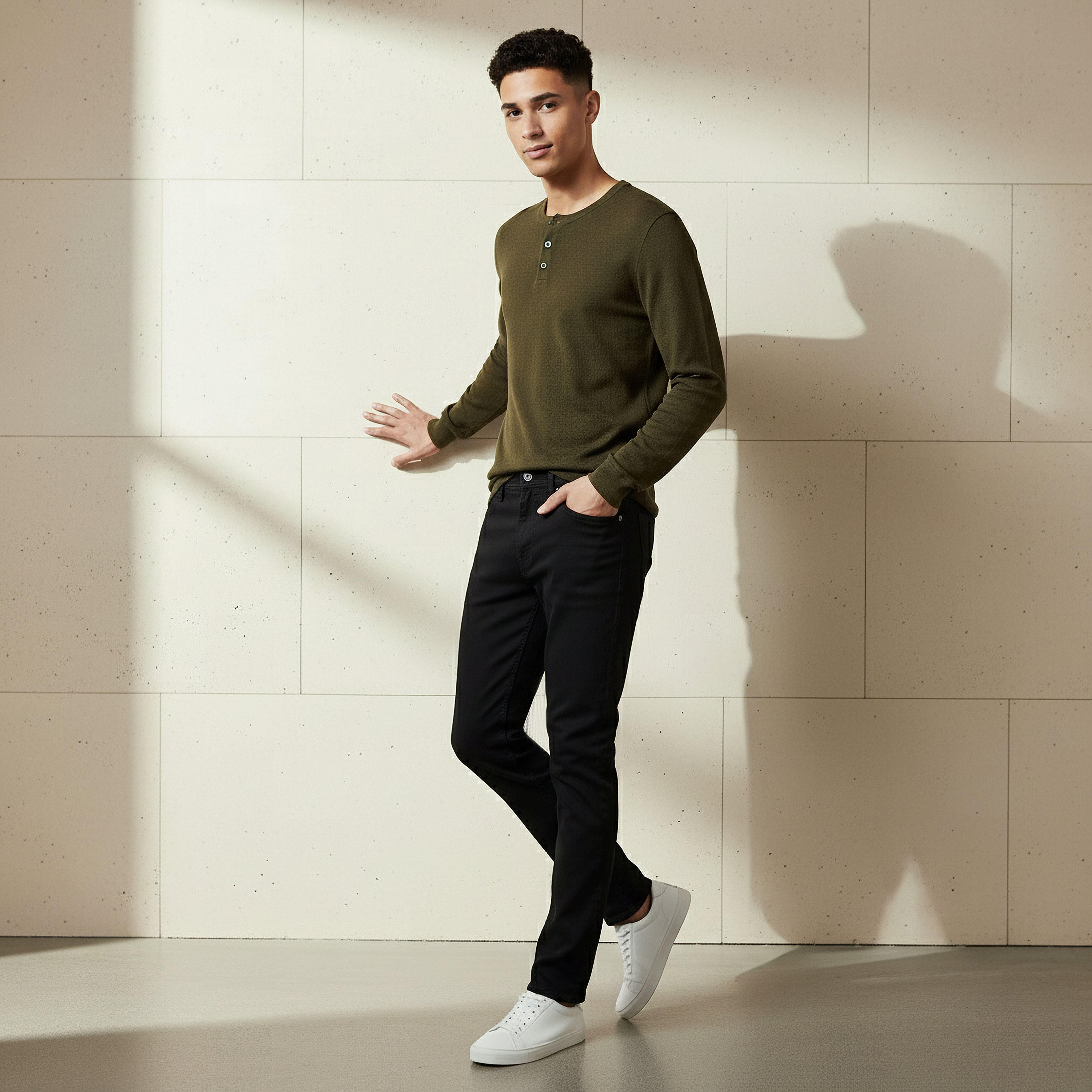 بنطلون جينز رجالي بقصة سكيني وجيوب وخصر مرن-men-clothing-bottoms-jeans-image-5
