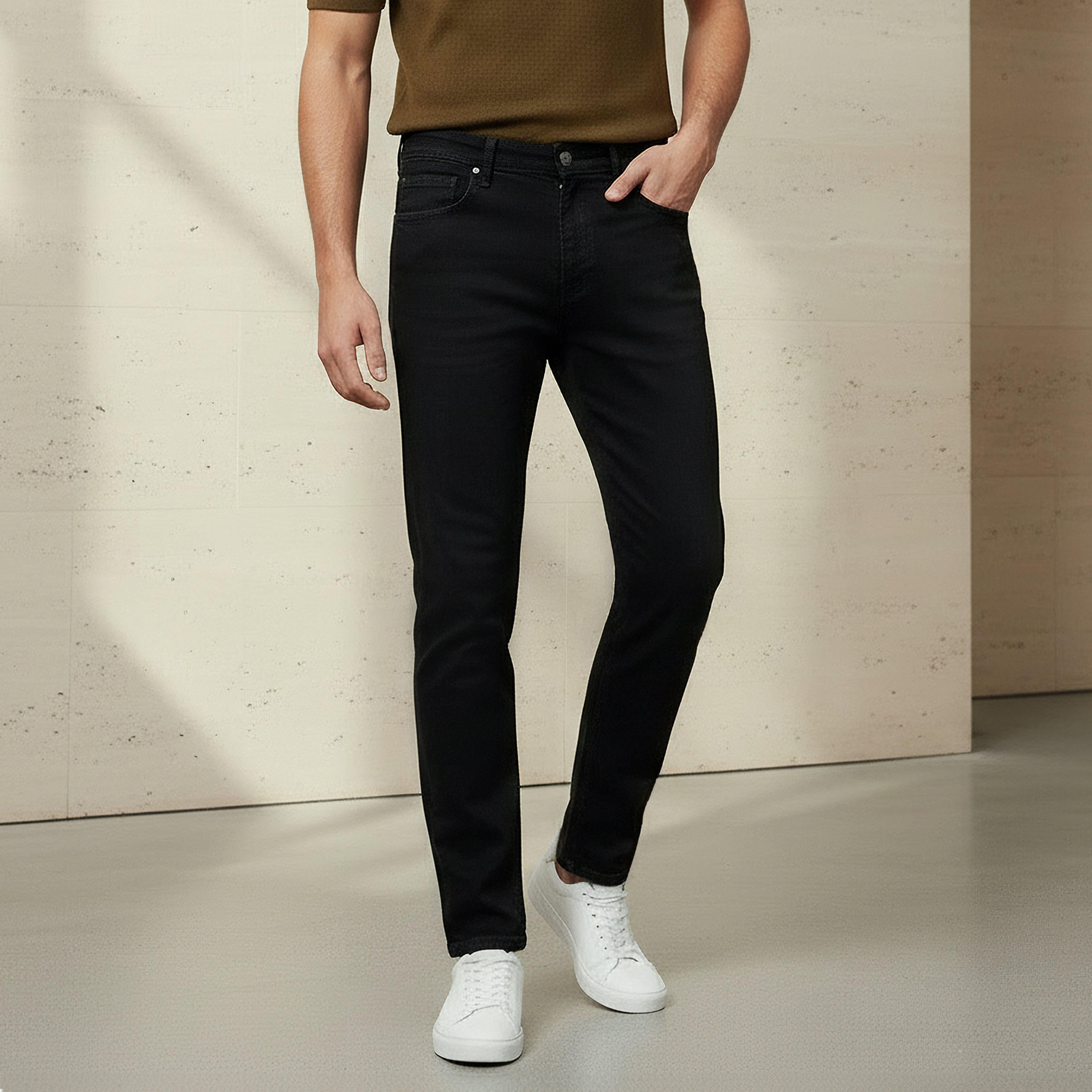 Men Tapered Fit Mid-Rise Jeans-men-clothing-bottoms-jeans-image-1