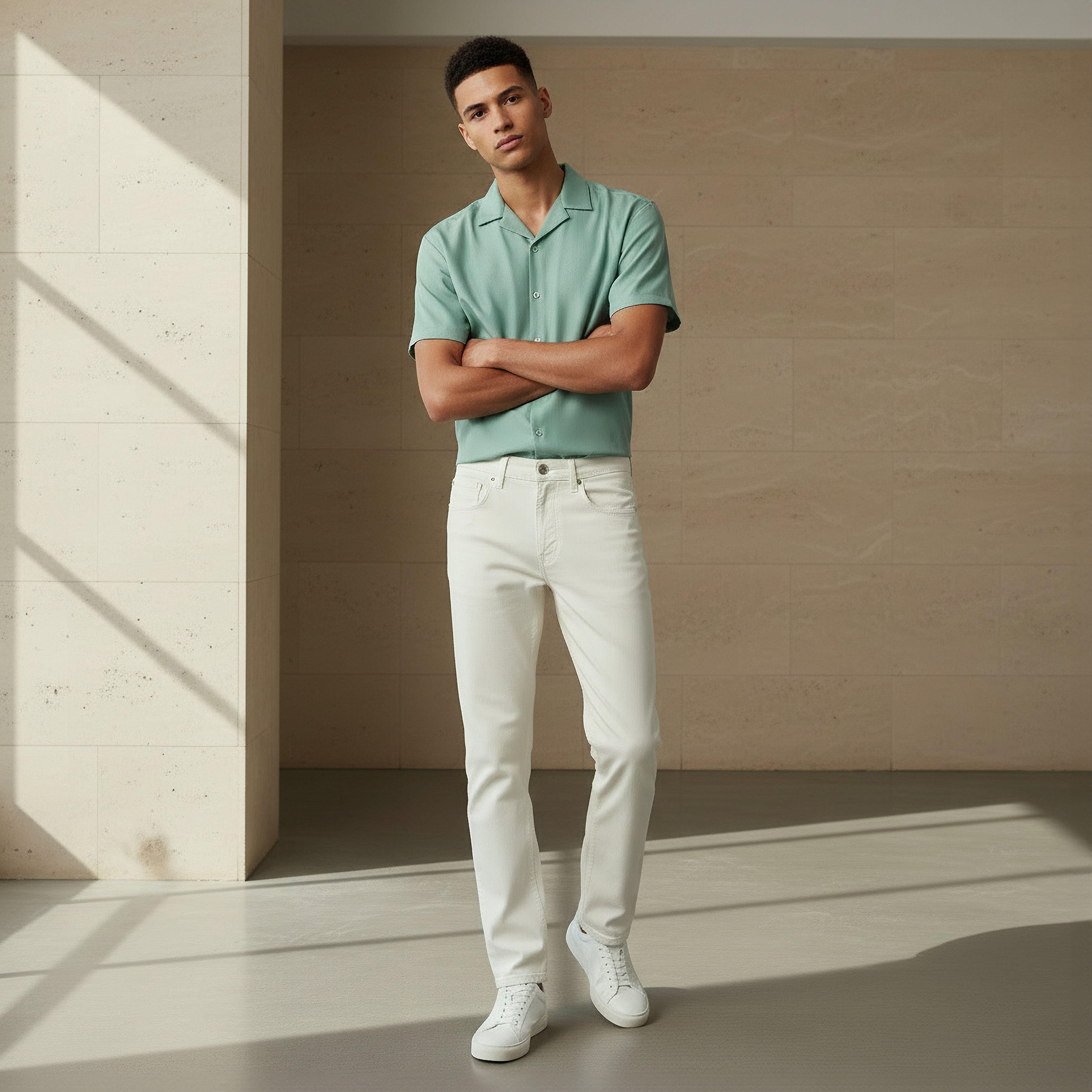 بنطلون جينز بقصة سليم وخصر متوسط الارتفاع للرجال-men-clothing-bottoms-jeans-image-3