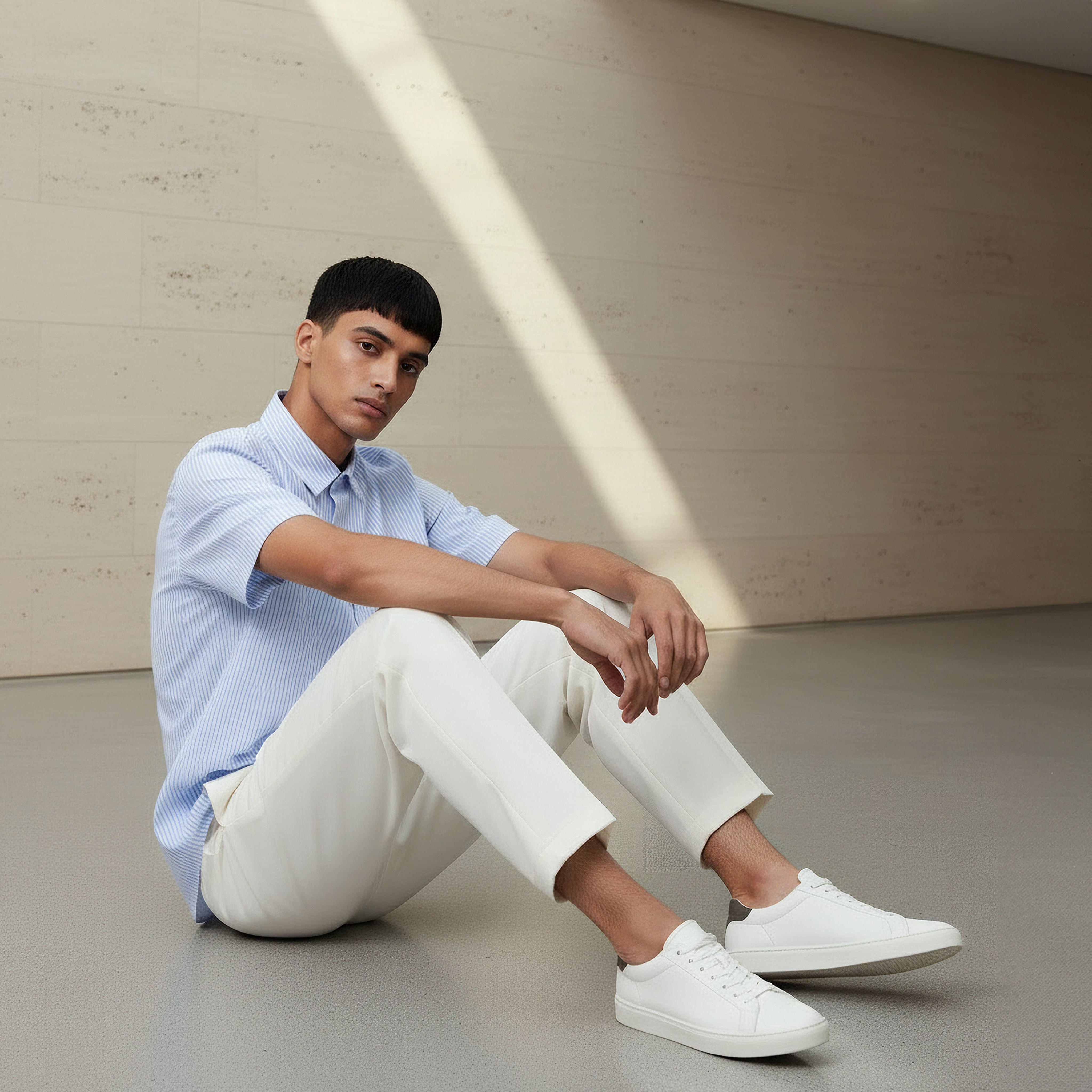 Men Regular Fit Collared Striped Short Sleeves Shirt-PROMO_SP_BH_2FOR10_110625-image-2