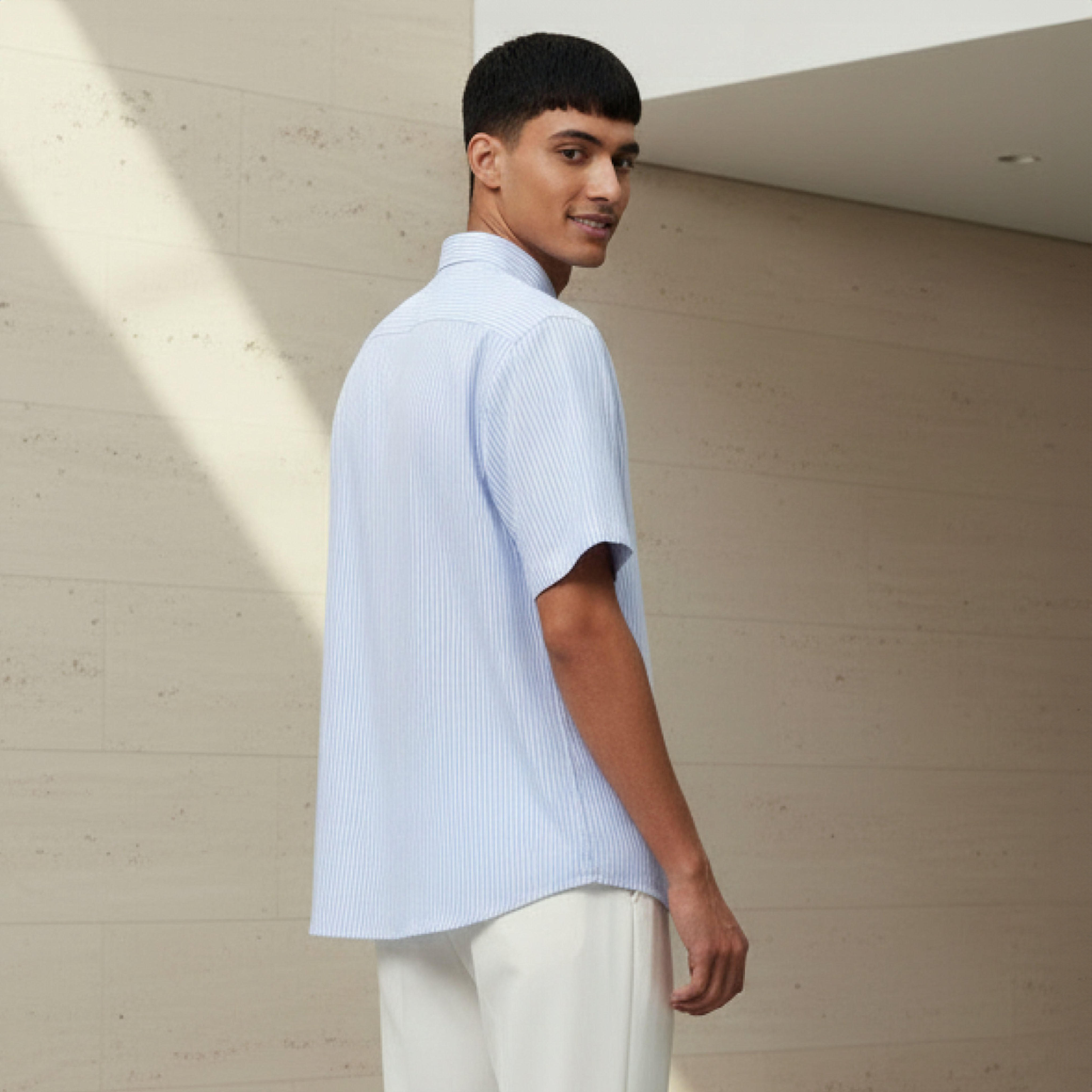 Men Regular Fit Collared Striped Short Sleeves Shirt-PROMO_SP_BH_2FOR10_110625-image-3