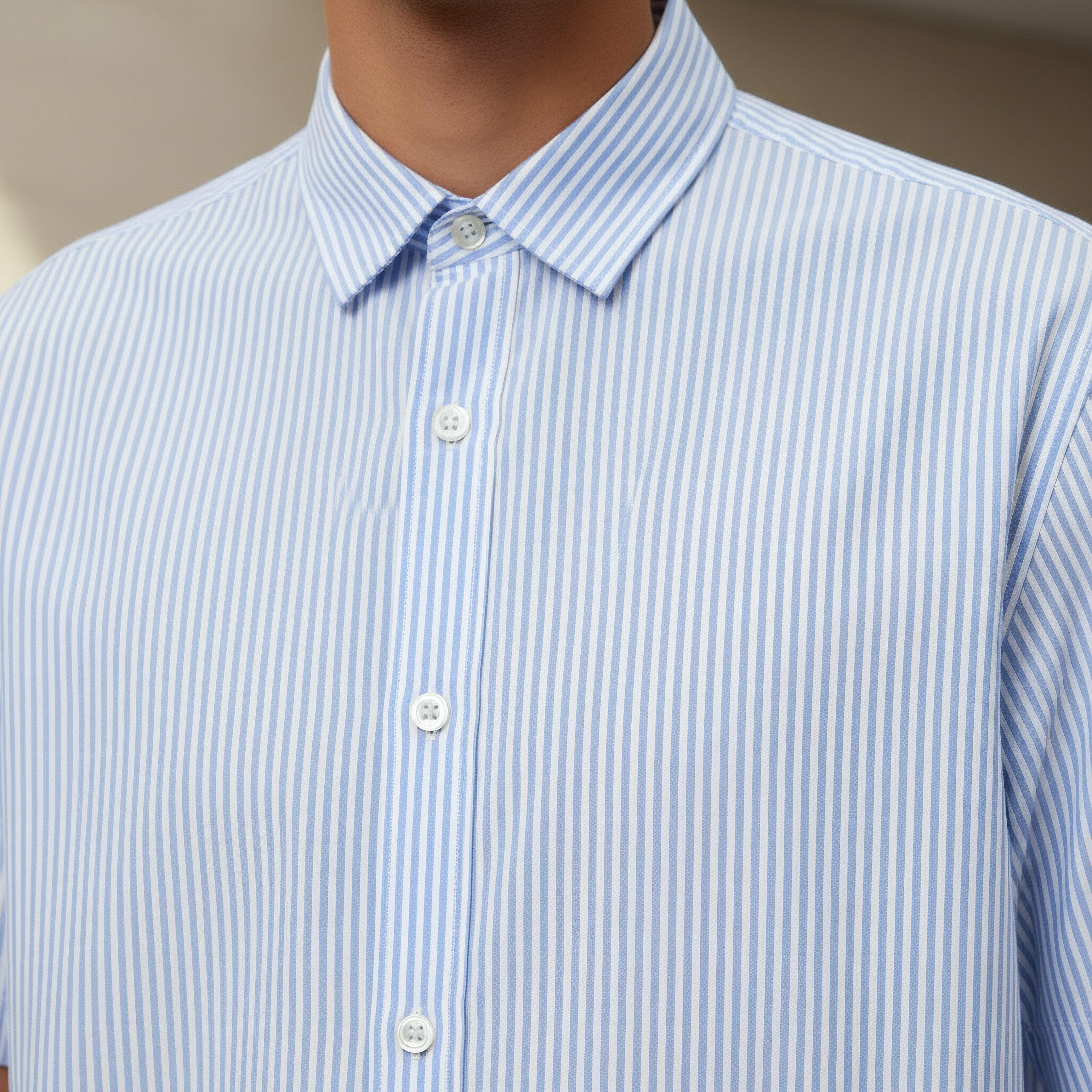 Men Regular Fit Collared Striped Short Sleeves Shirt-PROMO_SP_BH_2FOR10_110625-image-4