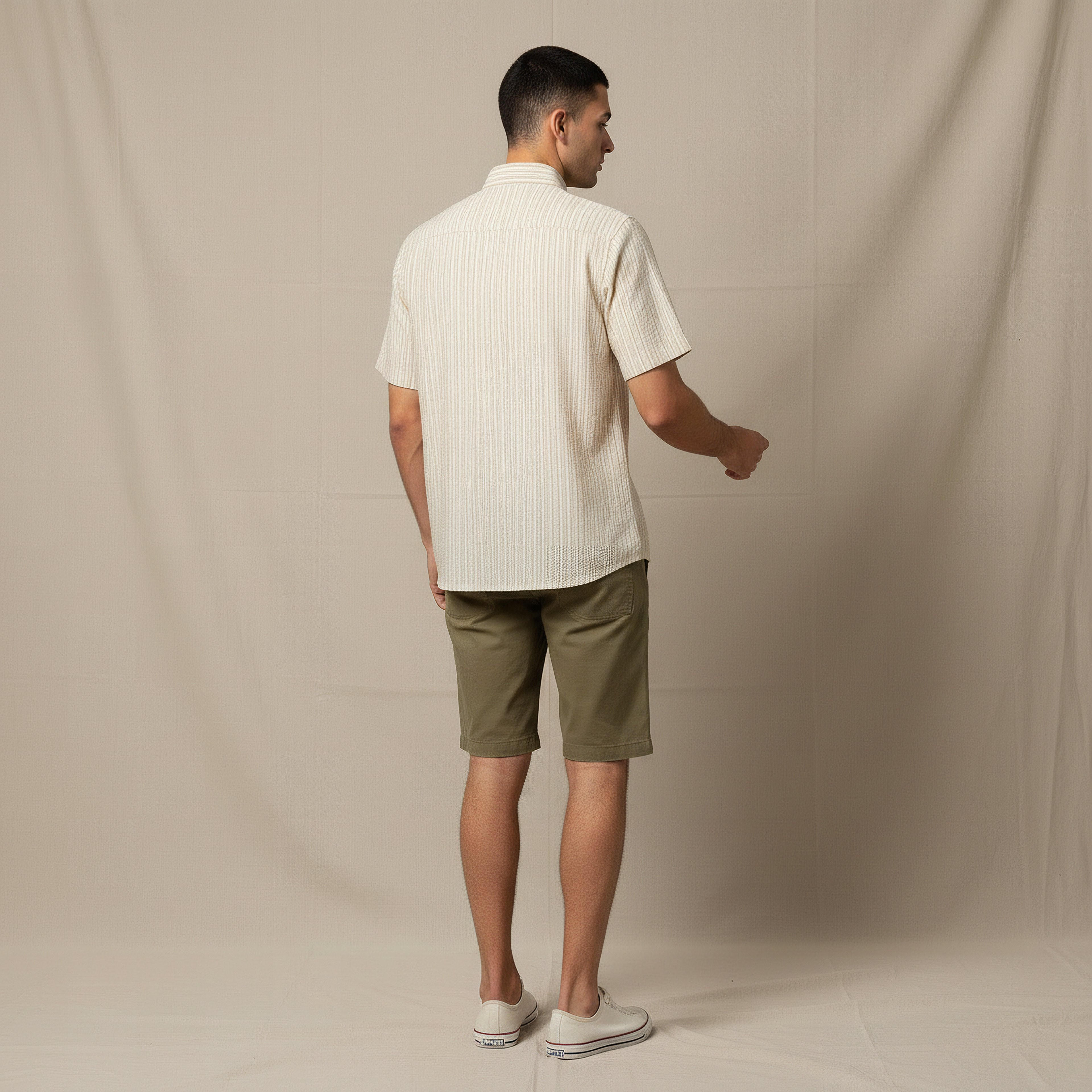 Men Regular Fit Collared Striped Short Sleeves Shirt-PROMO_SP_BH_2FOR10_110625-image-3