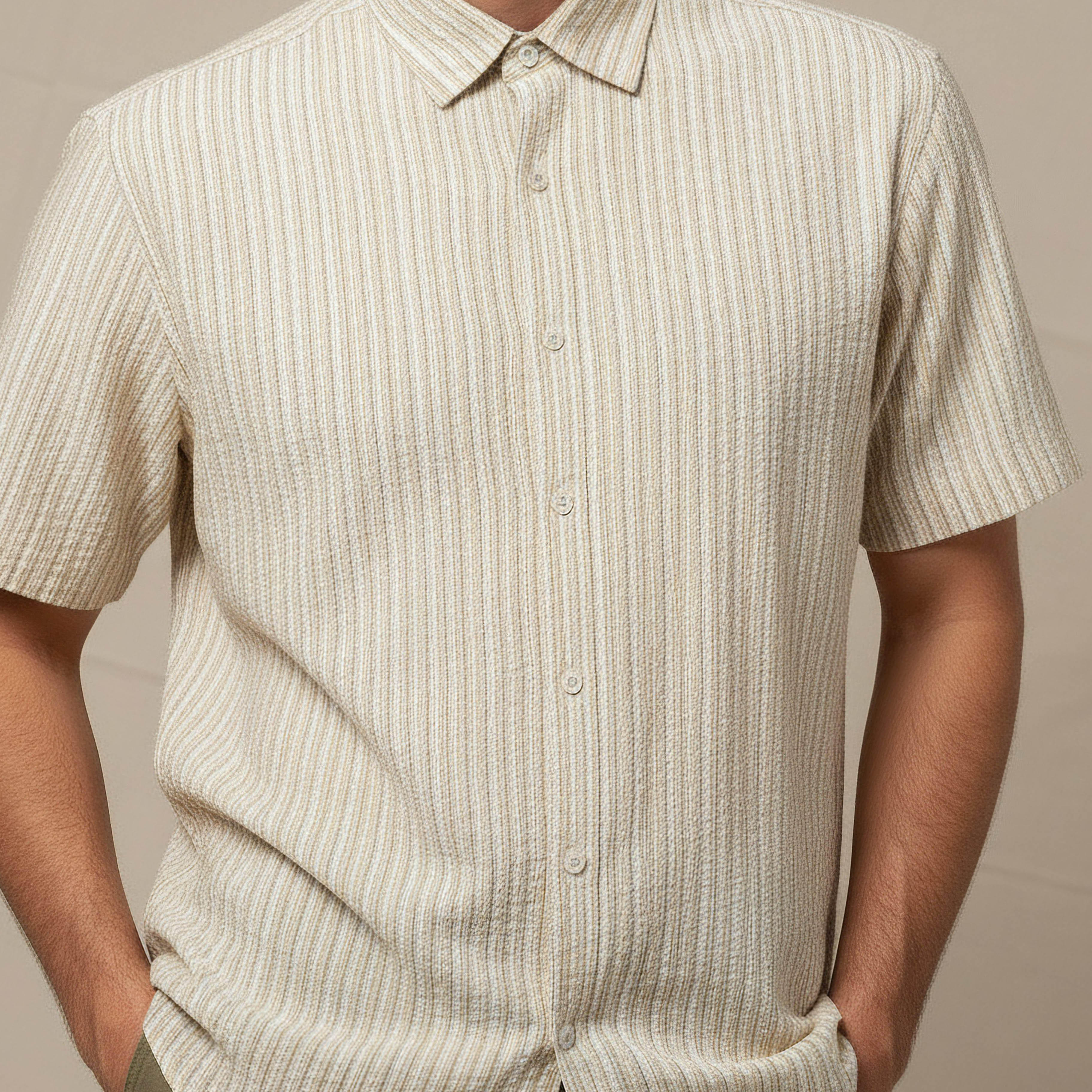 Men Regular Fit Collared Striped Short Sleeves Shirt-PROMO_SP_BH_2FOR10_110625-image-4