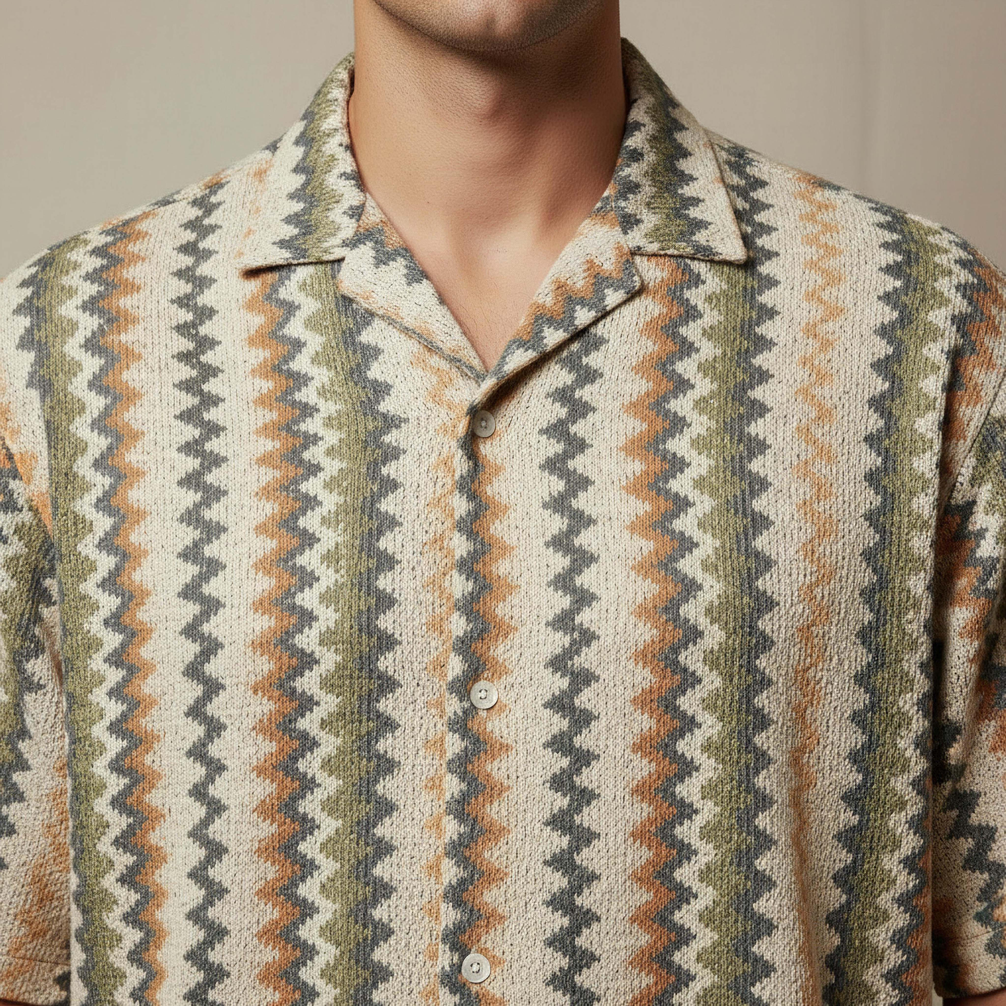 Men Camp Collar Striped Short Sleeves Resort Shirt-men-clothing-shirts-image-4