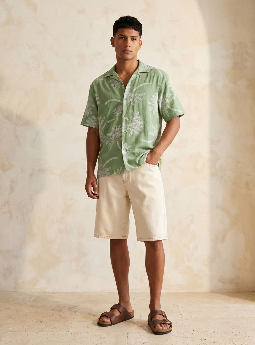 Men Camp Collar Palm Tree Print Short Sleeves Resort Shirt-men-clothing-shirts-image-3