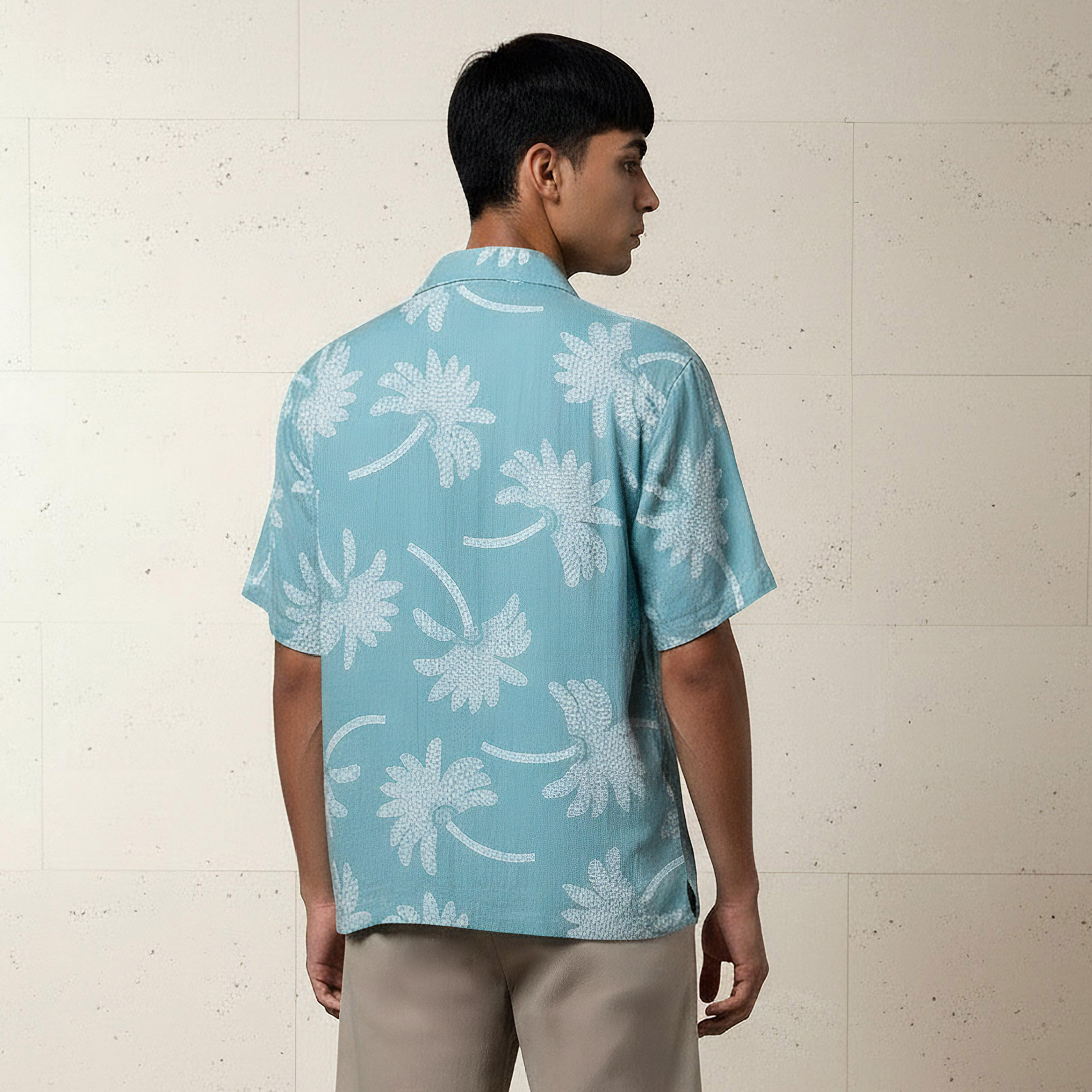 Men Camp Collar Palm Tree Print Short Sleeves Resort Shirt-men-clothing-shirts-image-3
