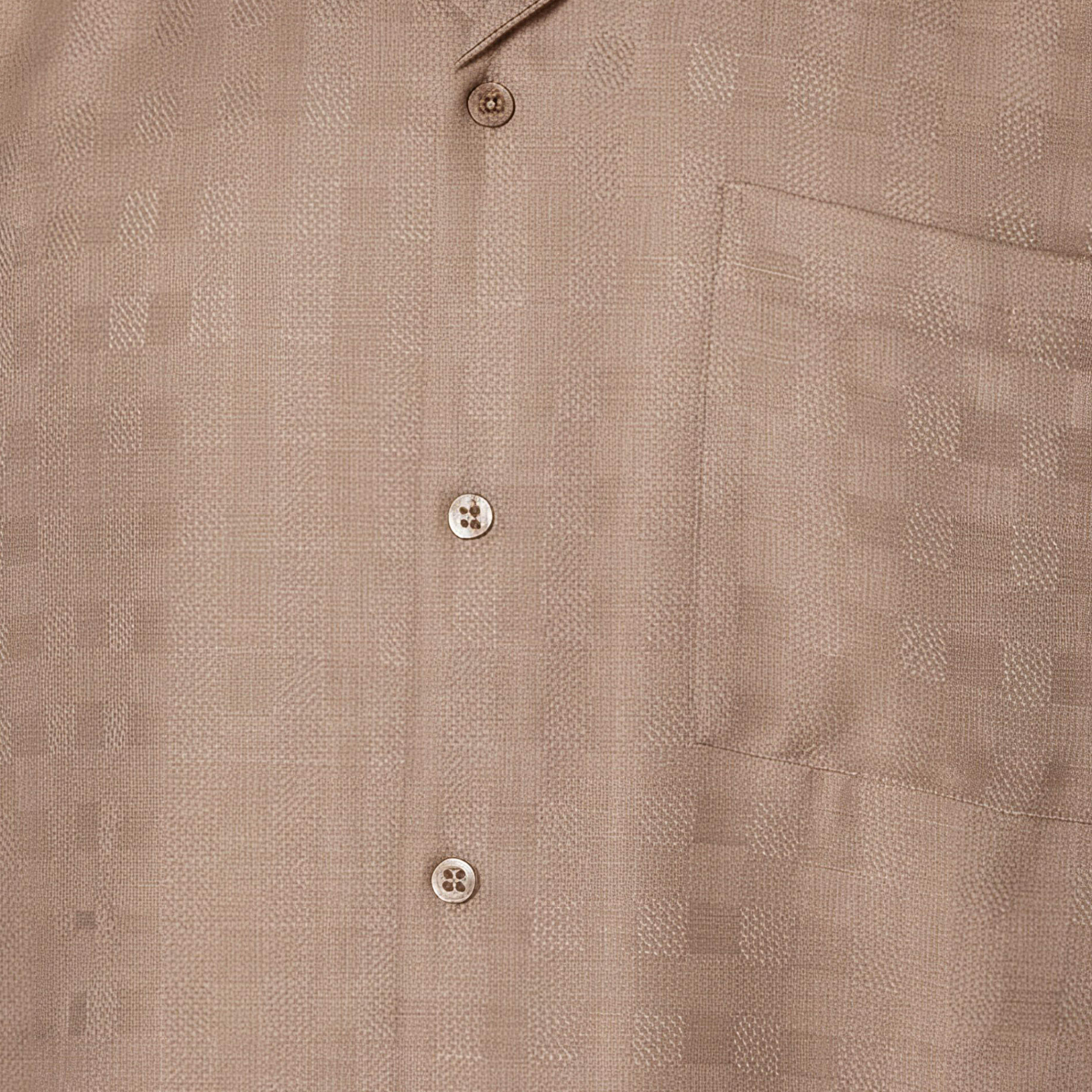 Men Regular Fit Camp Collar Textured Short Sleeves Resort Shirt-men-clothing-shirts-image-4