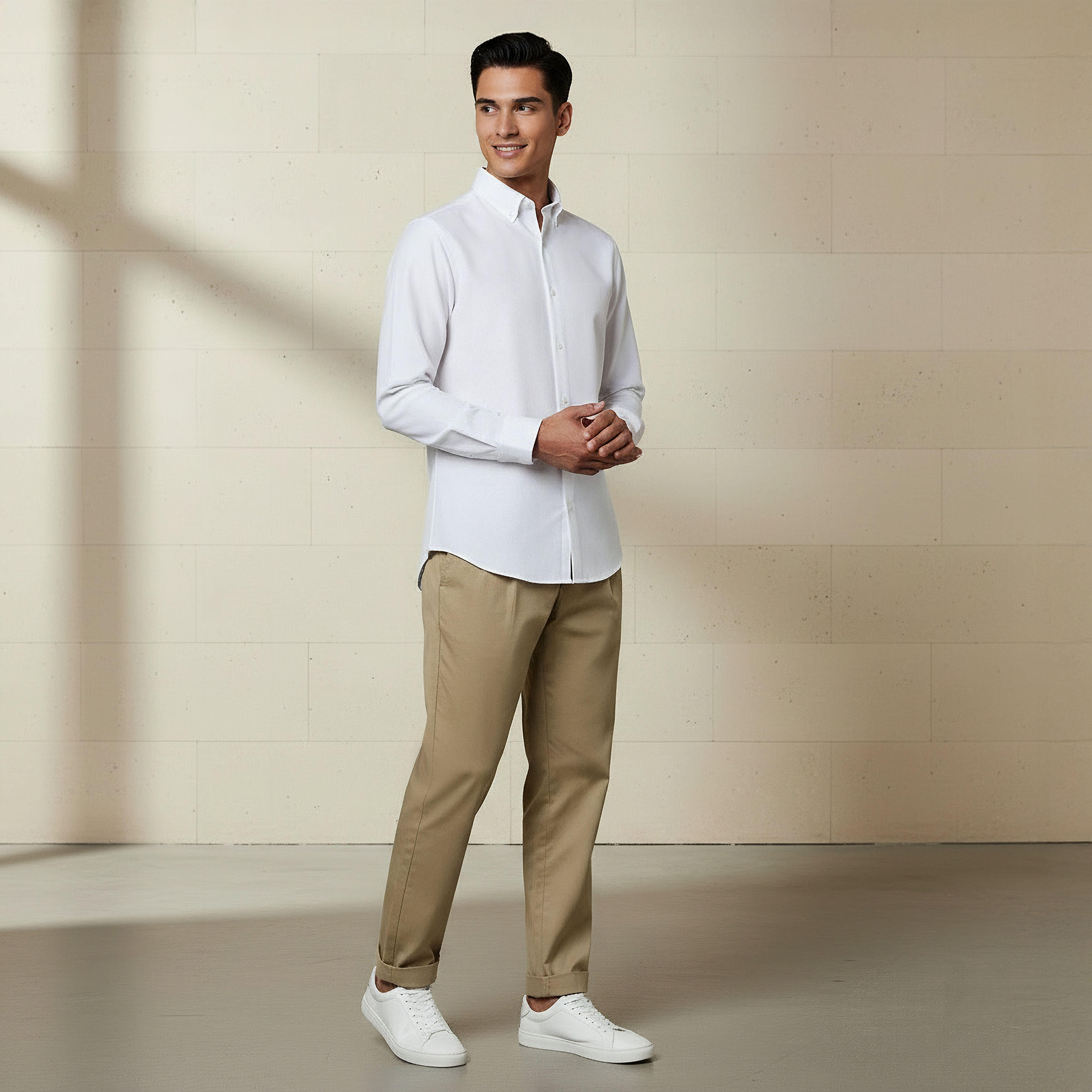 Men Regular Fit Button-Down Collar Long Sleeves Linen Look Shirt-PROMO_SP_KSA_6_BUY3FORSAR119_130625-image-3