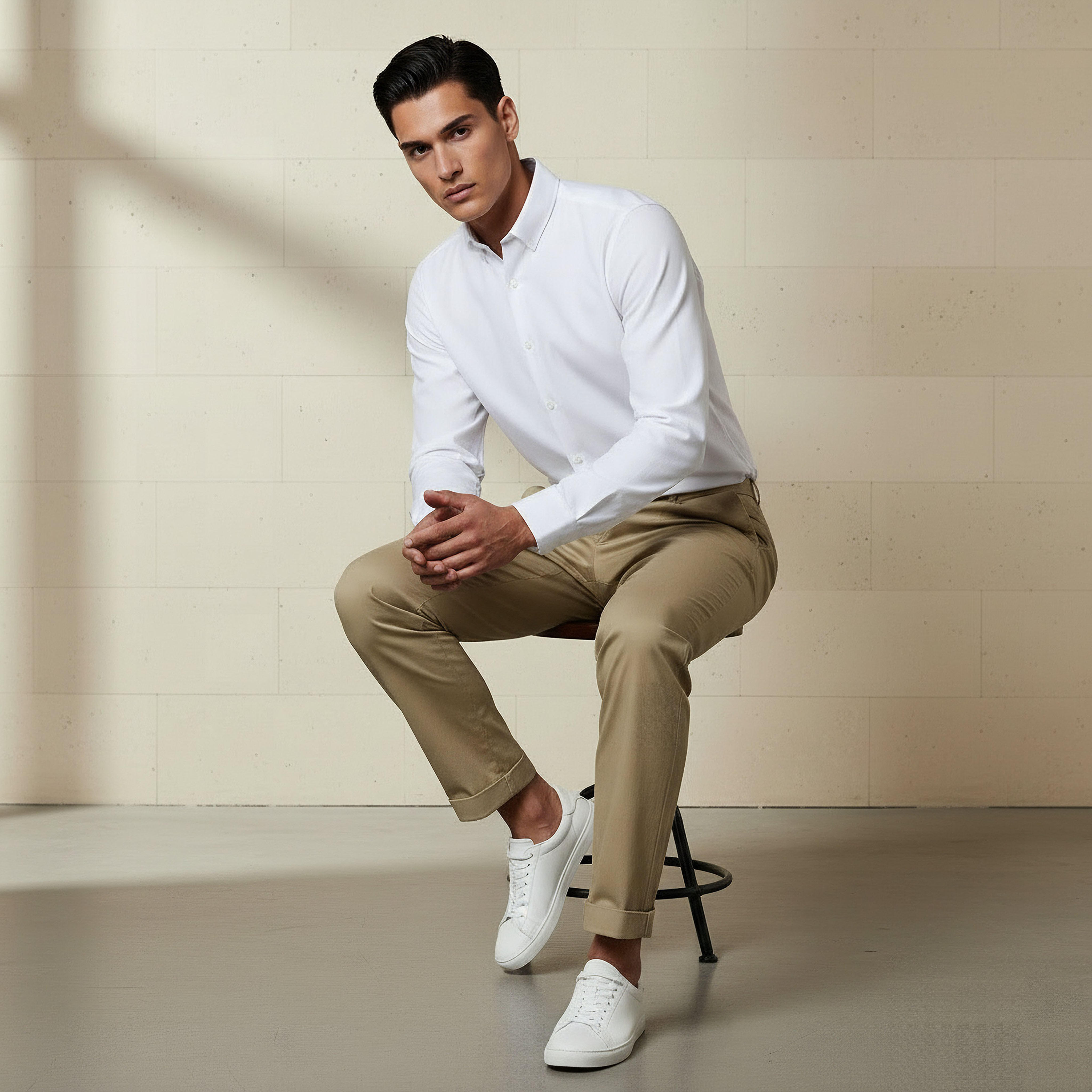 Men Regular Fit Button-Down Collar Long Sleeves Linen Look Shirt-PROMO_SP_KSA_6_BUY3FORSAR119_130625-image-5