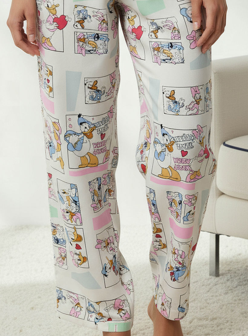 طقم بيجاما فيسكوز بنطلون وقميص بأزرار-women-clothing-nightwear-pyjamas-longsets-image-6