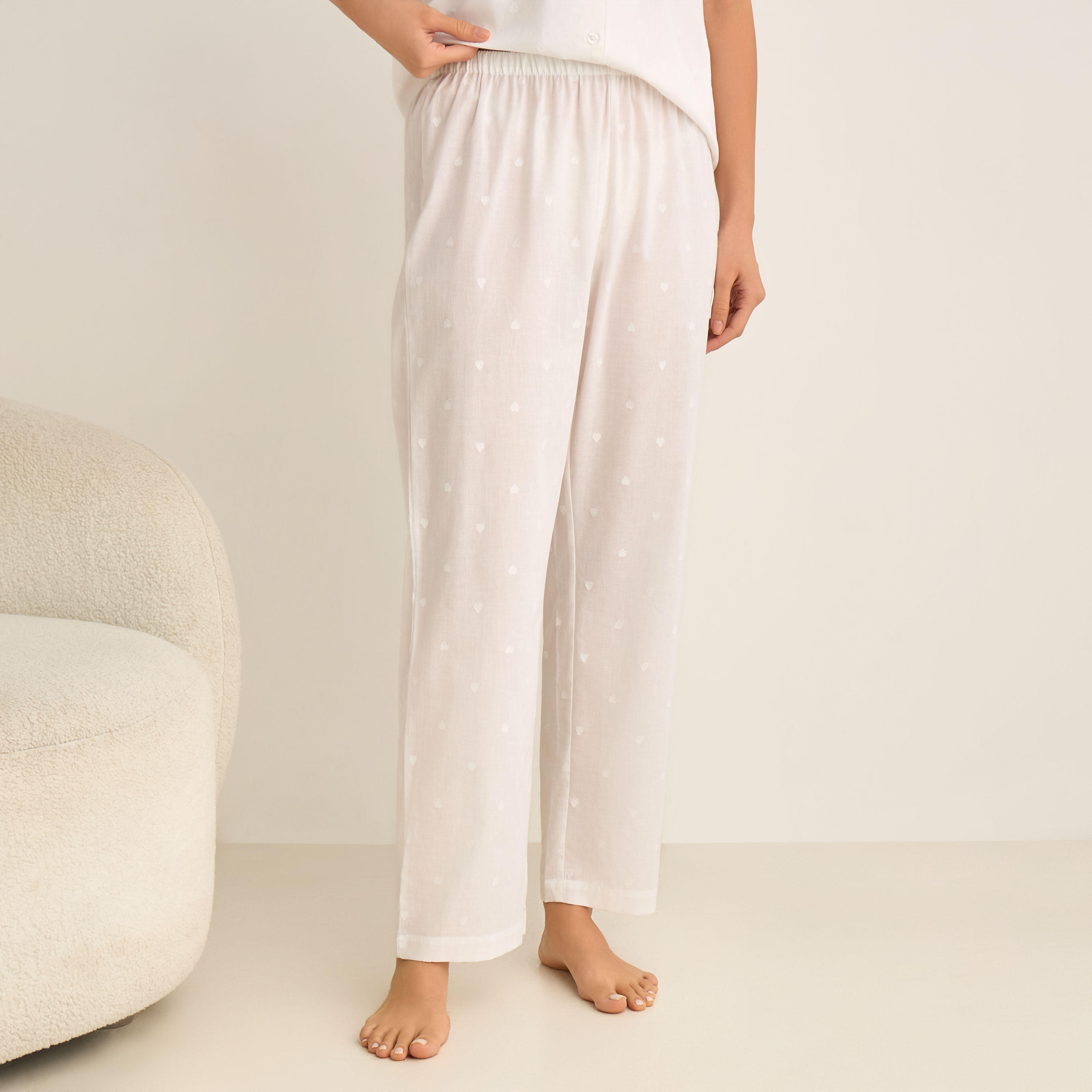 Pyjama Set Button-Down Shirt & Trousers Cotton-women-clothing-nightwear-pyjamas-longsets-image-4