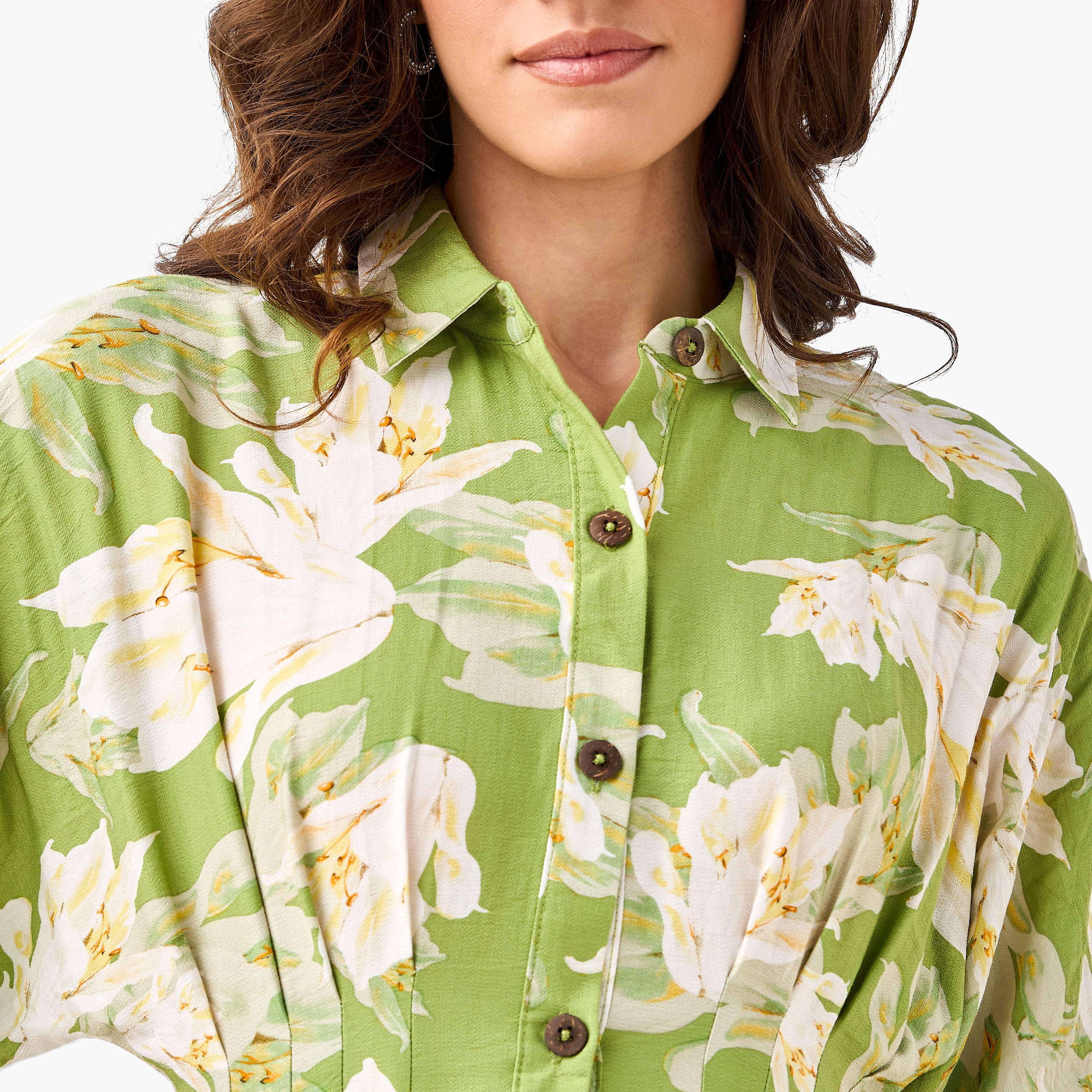 Floral Print Shirt Style Women Dress with Collar Viscose-PROMO_SP_AE_2FOR169_110625-image-2