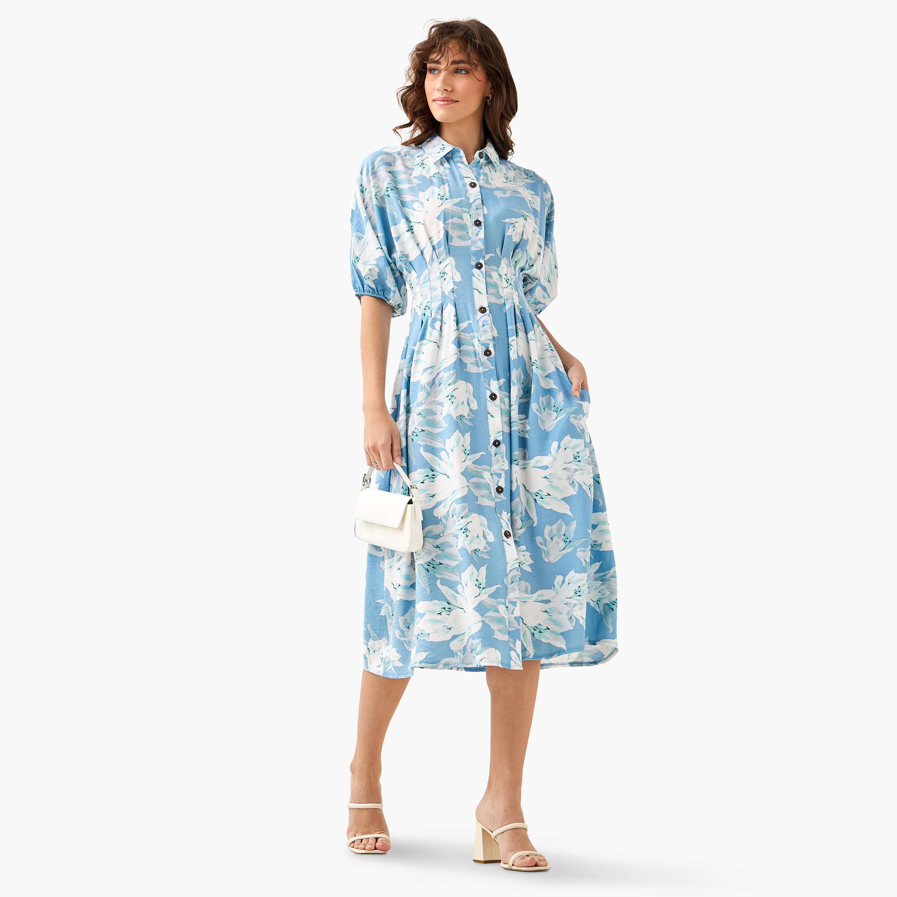 Floral Print Shirt Style Women Dress with Collar Viscose-PROMO_SP_AE_2FOR169_110625-image-3