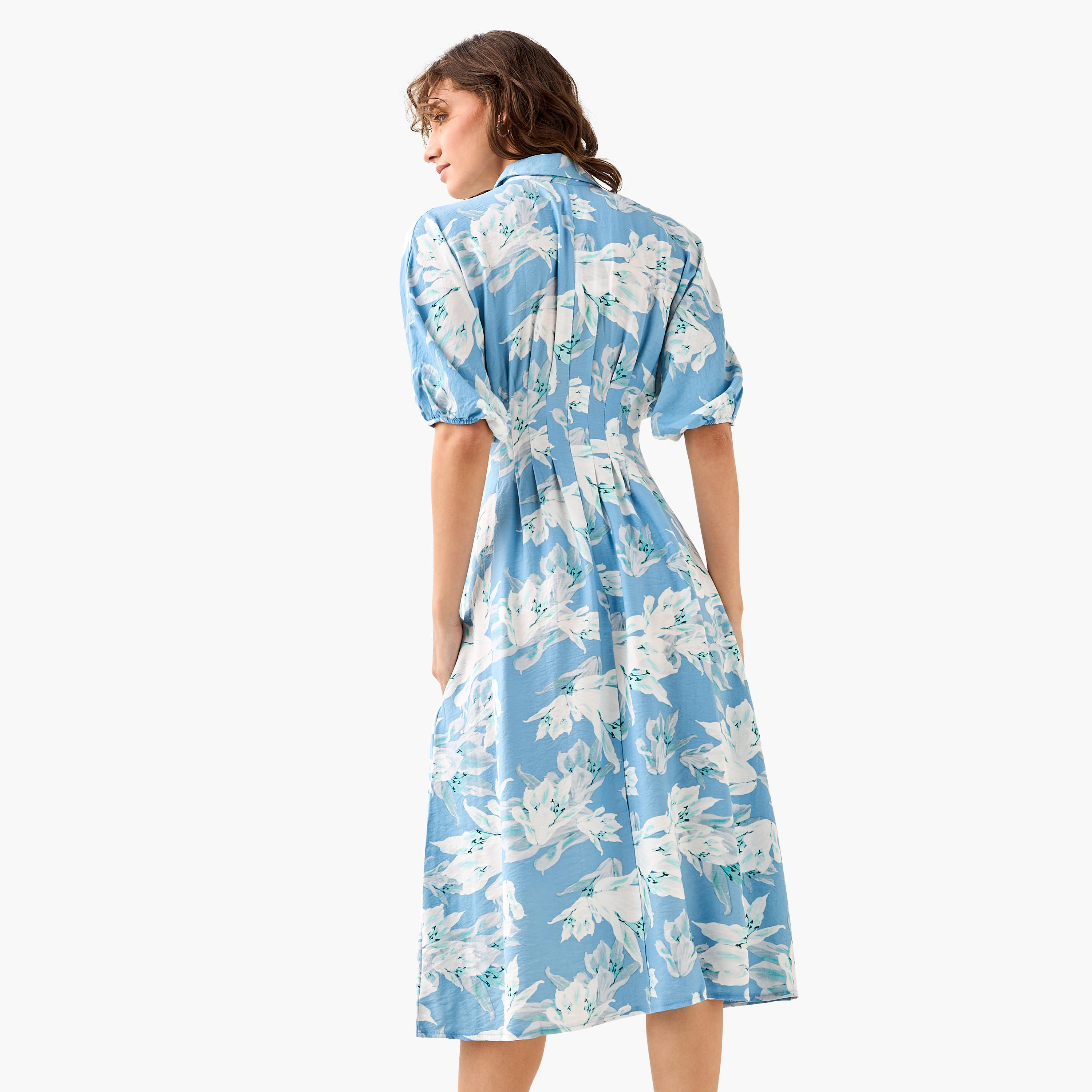 Floral Print Shirt Style Women Dress with Collar Viscose-PROMO_SP_AE_2FOR169_110625-image-4