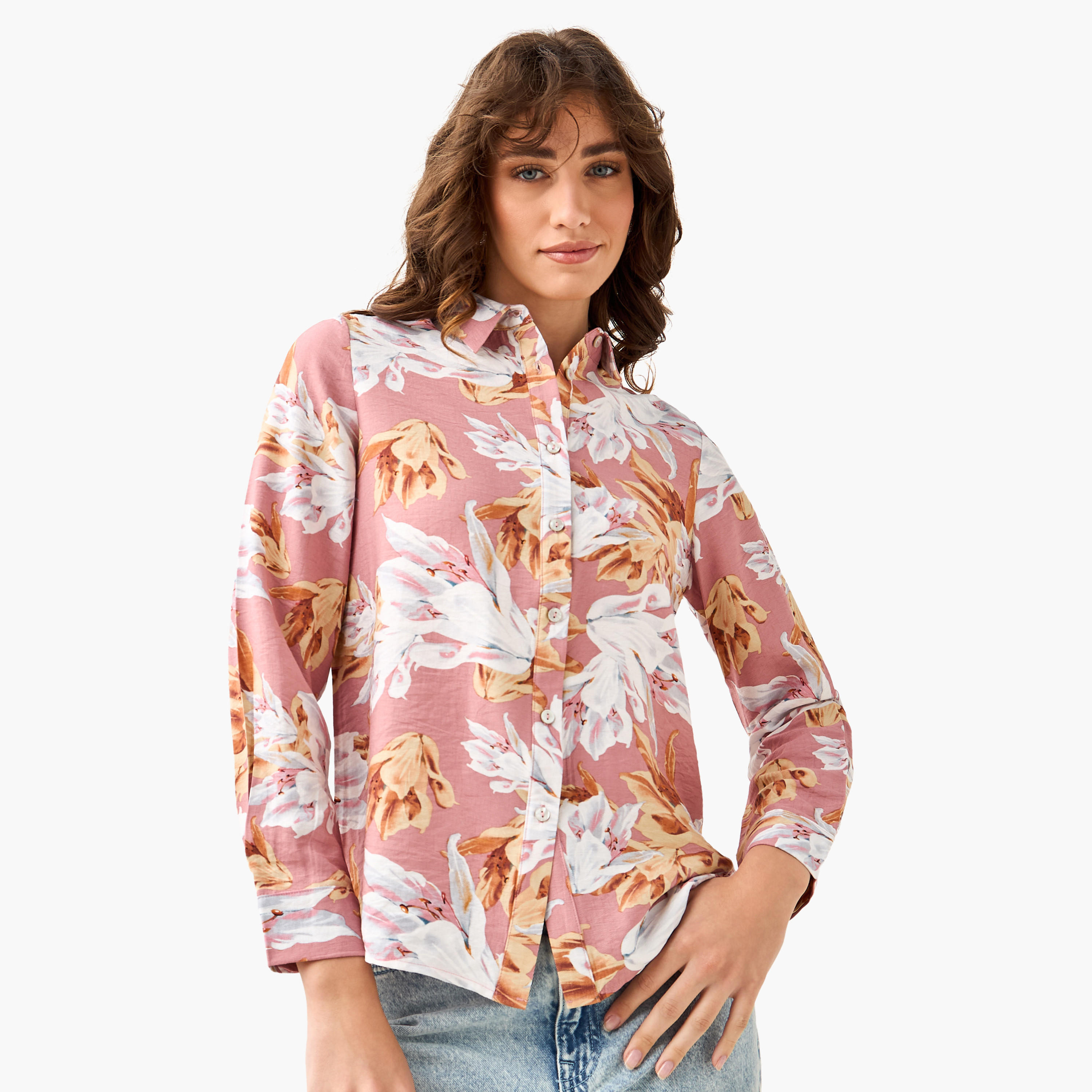 قميص فيسكوز بطبعات زهور-women-clothing-shirtsandblouses-shirts-image-3