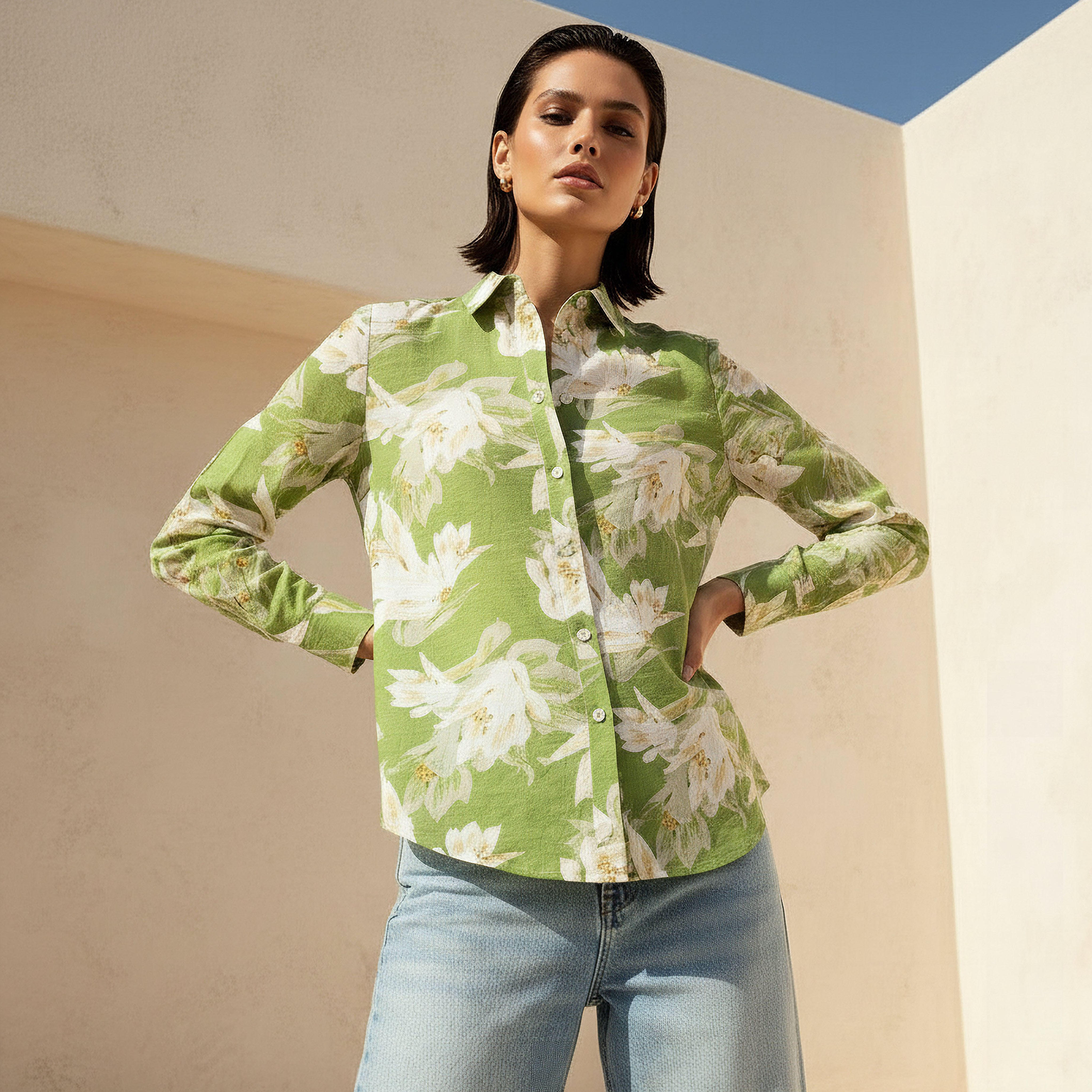 Viscose Shirt with Floral Print-women-clothing-shirtsandblouses-shirts-image-1