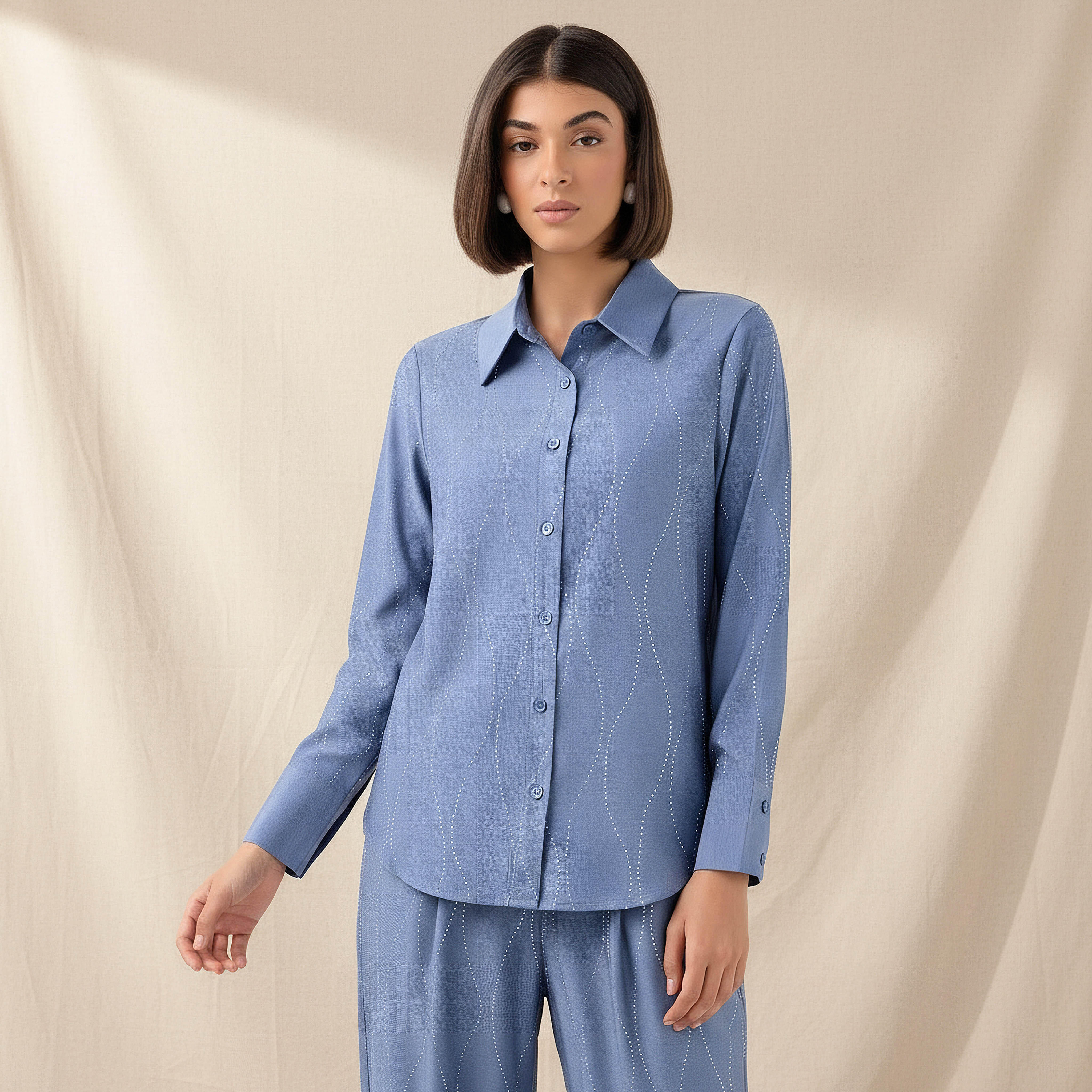 Shirt with Embellishment and Long Sleeves-women-clothing-shirtsandblouses-shirts-image-1