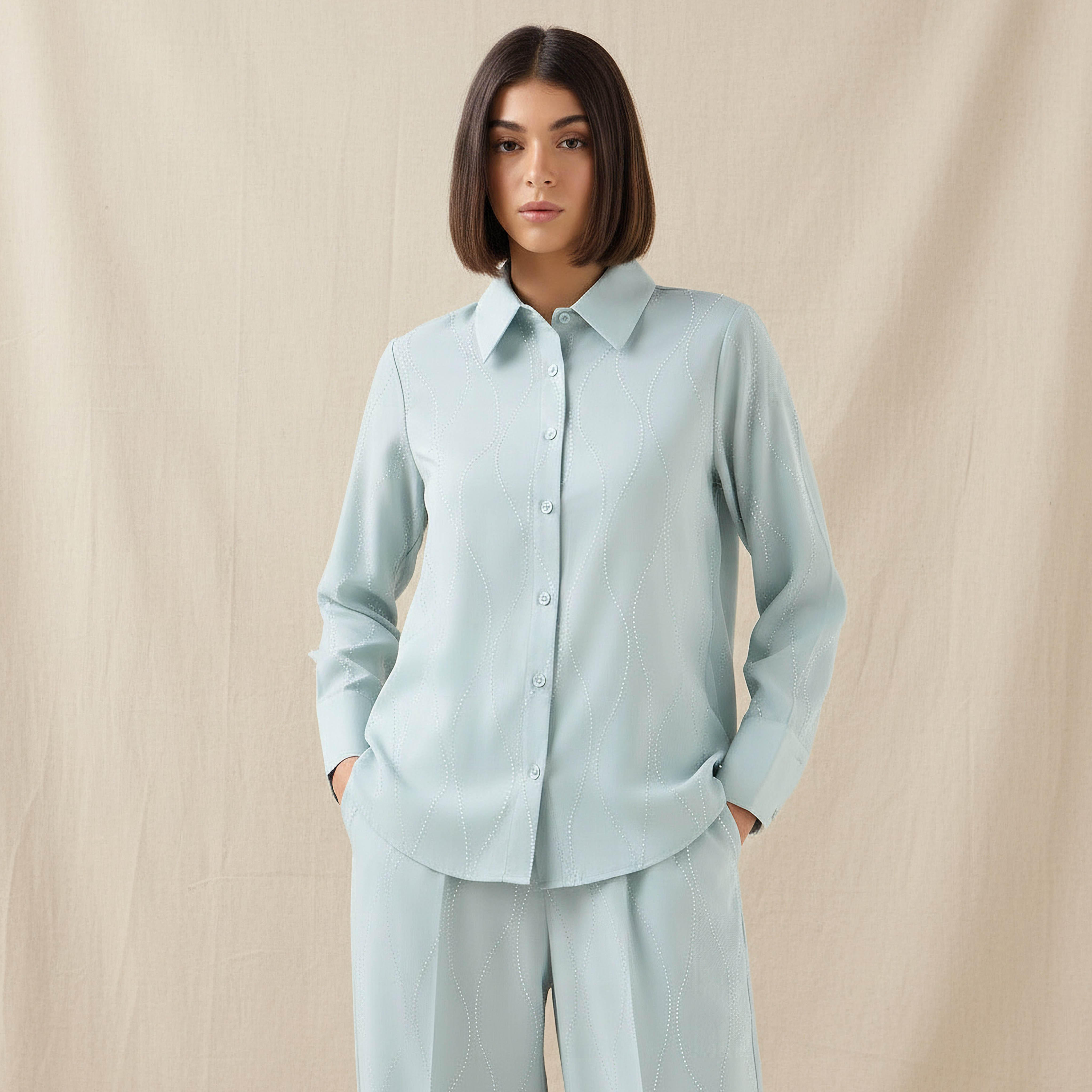 Shirt with Embellishment and Long Sleeves-women-clothing-shirtsandblouses-shirts-image-1